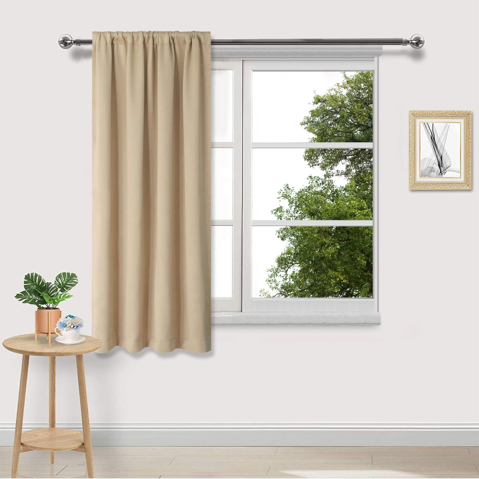 Xuniizn Blackout Curtains for Bedroom Thermal Insulated - 100%Polyester Black Out Curtains 2 Panels Set Room Darkening Window Curtains for Living Room