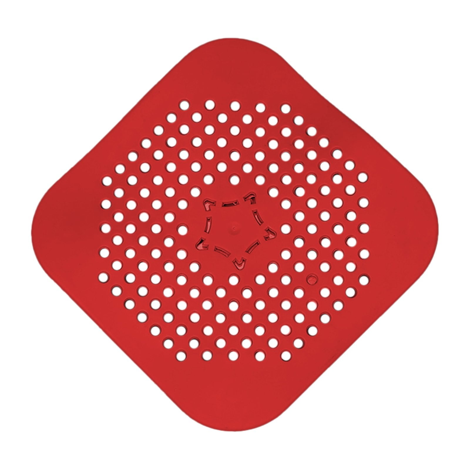 JWDX Floor Drain Clearance! Floor Drain Red, Square Drain Cover for Shower Drain Hair Catcher Flat Silicone Plug for Bathroom and Kitchen Filter Shower Drain Flat Strainer Stopper Z1-Red