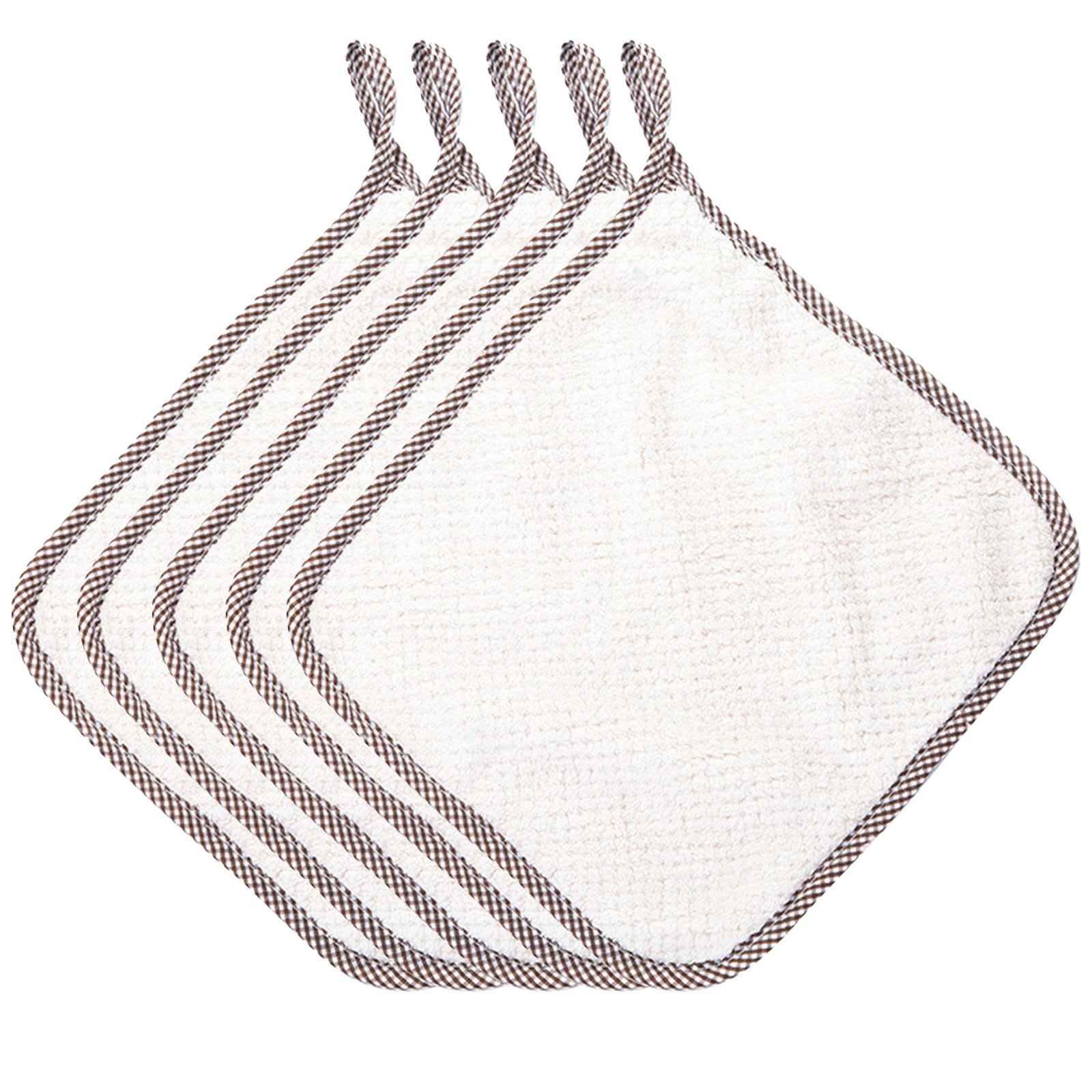 JWDX Wipes Clearance, 5Pcs Rag Dish Cloth Water Absorption Thickening Pot Washing Towel Table Home Kitchen Dishcloth Beige