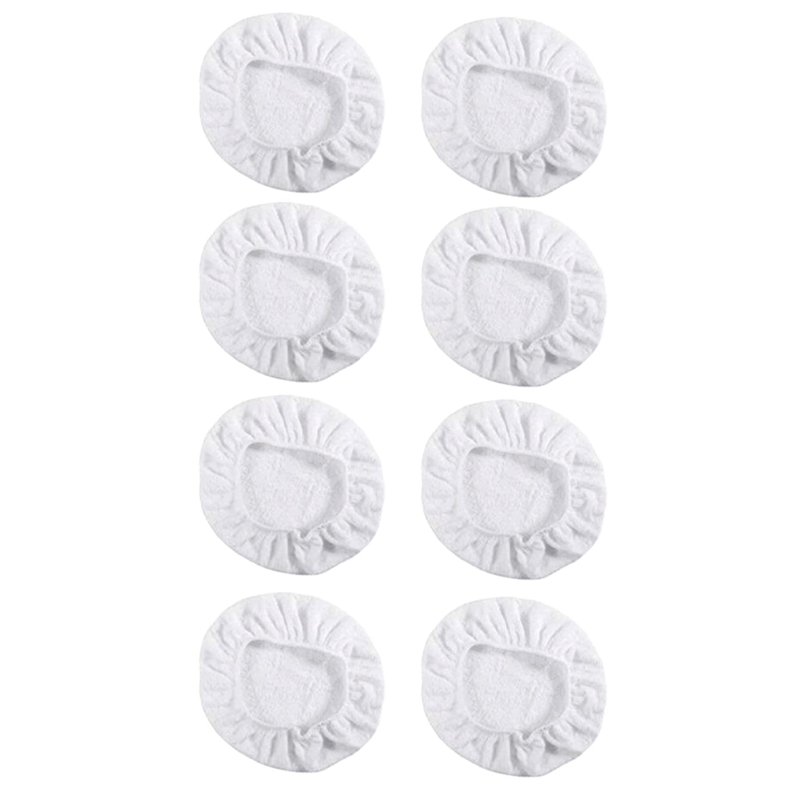 JWDX Cleaning Brush Clearance, 8Pack Car Polisher Pad Bonnet (5 to 6 Inches) Soft Microfiber Polishing Bonnet Buffing Pad Cover White