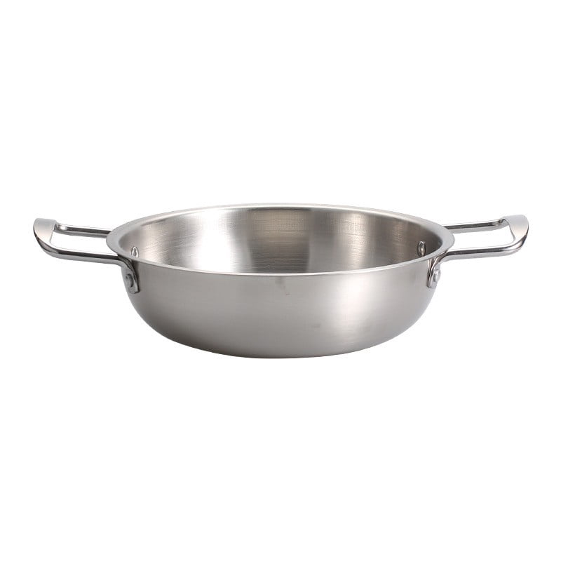 JWDX Stainless Steel Instant Noodle Pot Clearance, 7.1" Korean Ramen Noodle Pot with Handles Stainless Everyday Pan Golden Korean Cooking Pot for Soup Noodle Pasta Home and Outdoor Dishwasher SLB