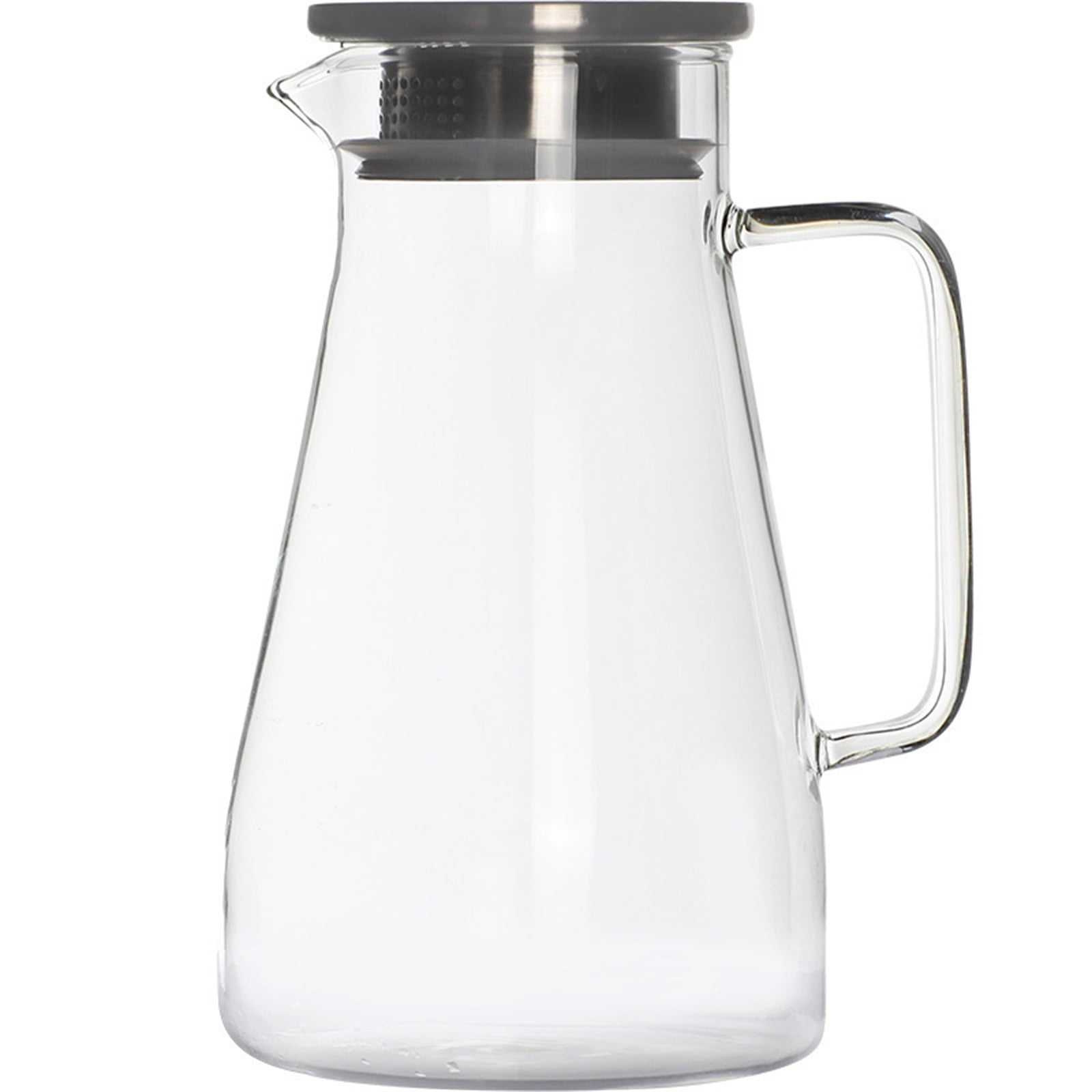JWDX Glass and Bottle Clearance, 52 Oz Glass Pitcher with Stainless Lid Water Carafe with Handle Clear Good Beverage Pitcher for Homemade Juice and Iced Tea As shown