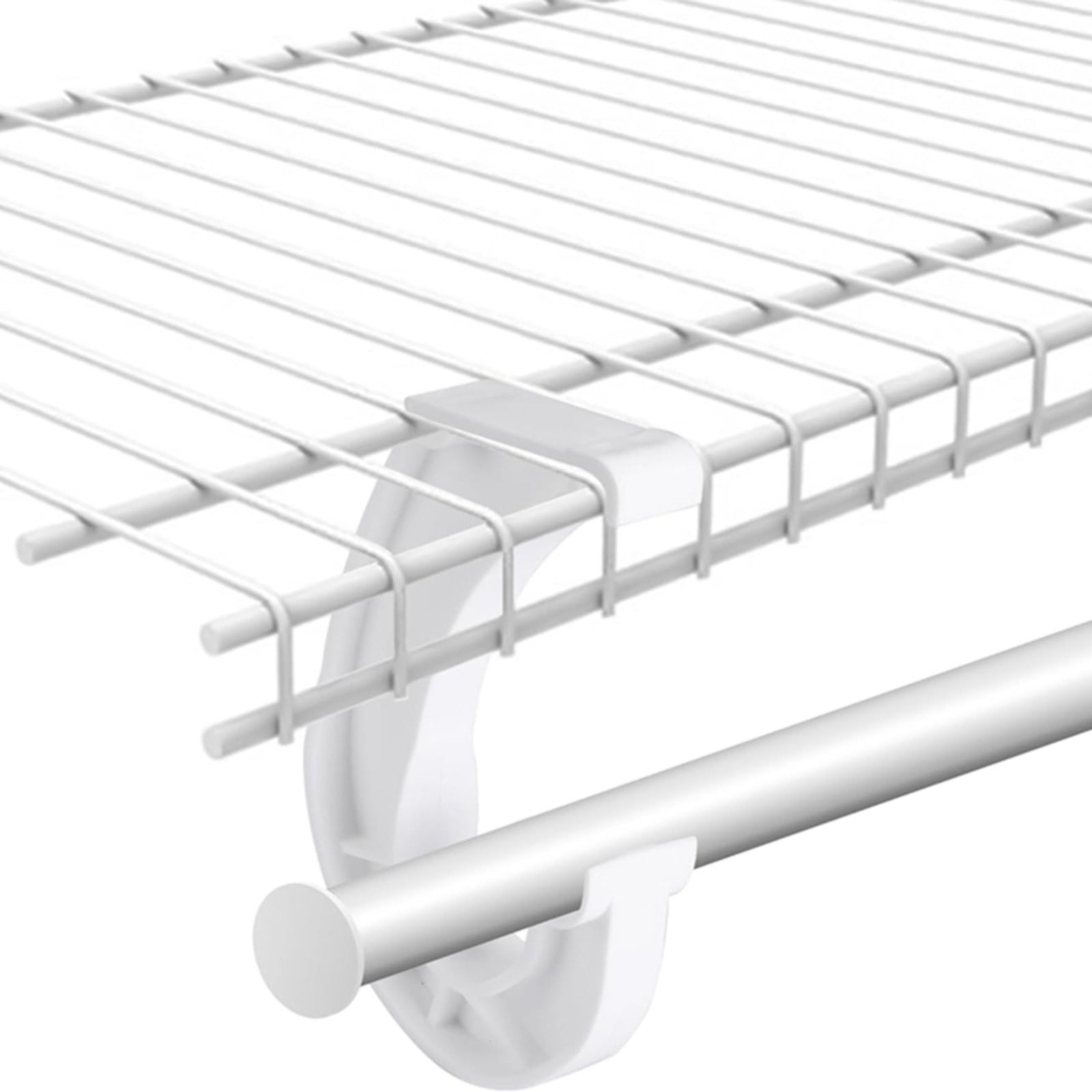 Hanging J Shape Closet Rod Bracket White 2Pc JWDX