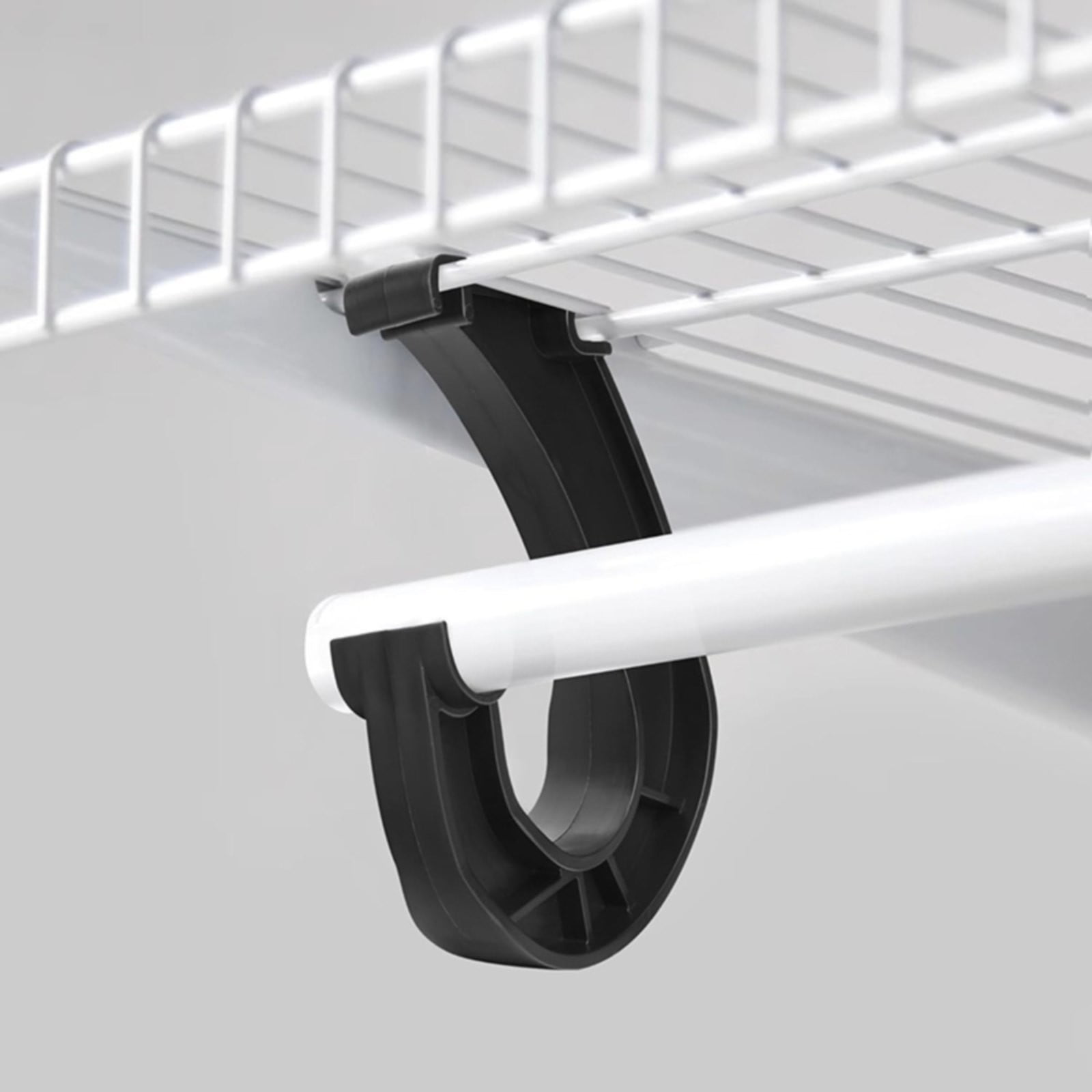 Hanging J Shape Closet Rod Bracket White 2Pc JWDX