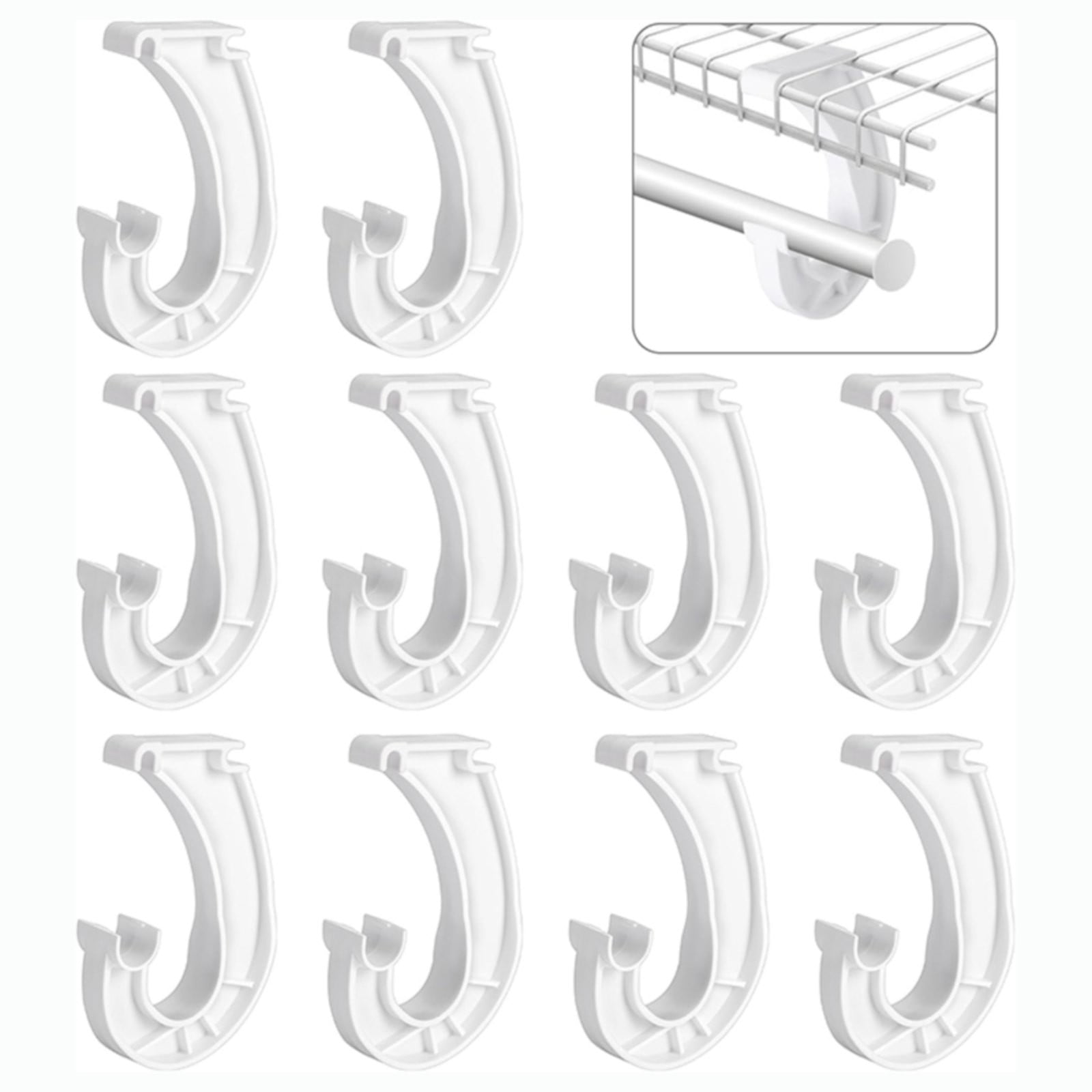 Hanging J Shape Closet Rod Bracket White 2Pc JWDX