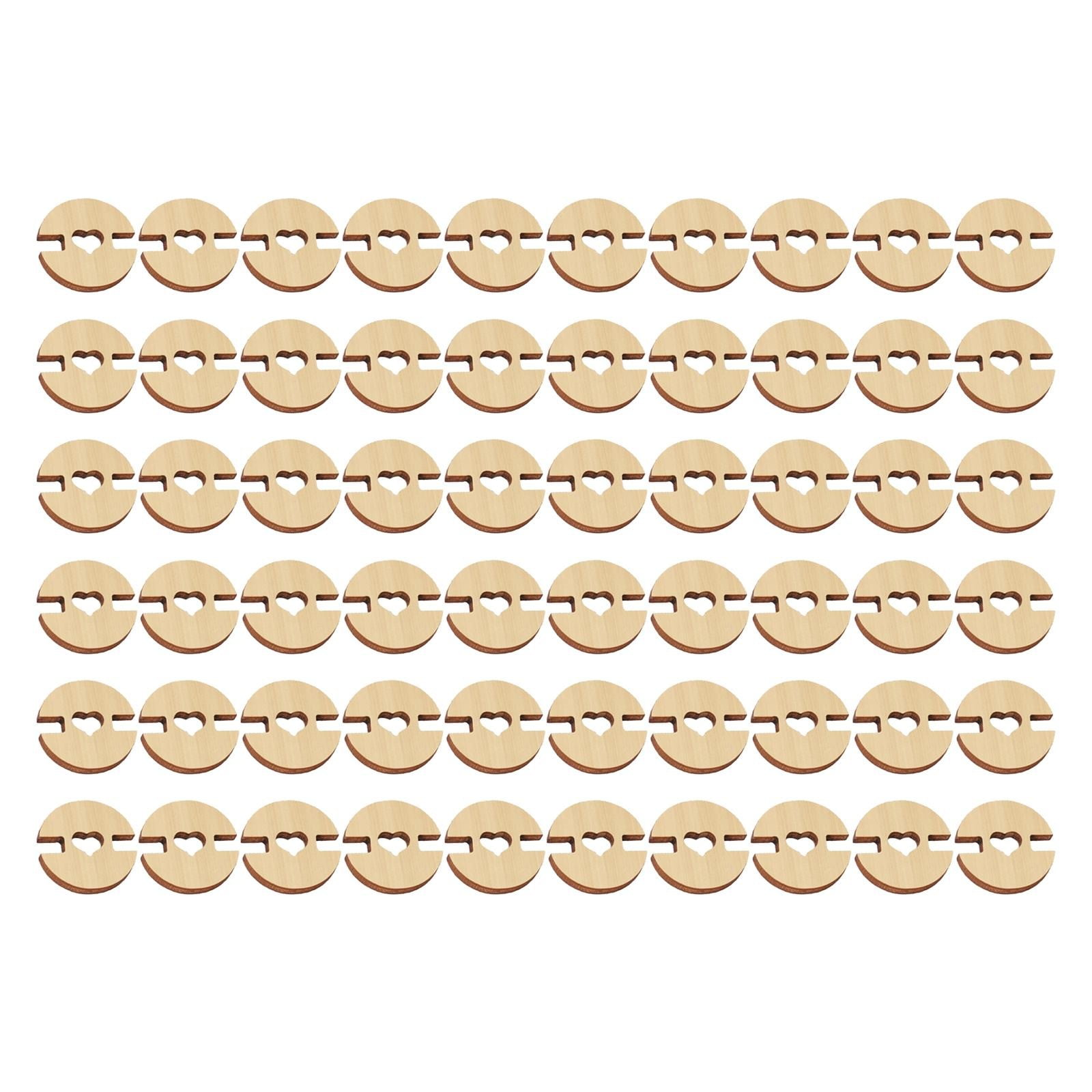JWDX, 50/60/100 Buttons 50/60/100 Pcs Buttons for Hats Wooden Handmade Buttons Removable Love Button Crafts Faux Fastener Holder Sewing Clothing Accessories for Knitting Crochet One Size CA