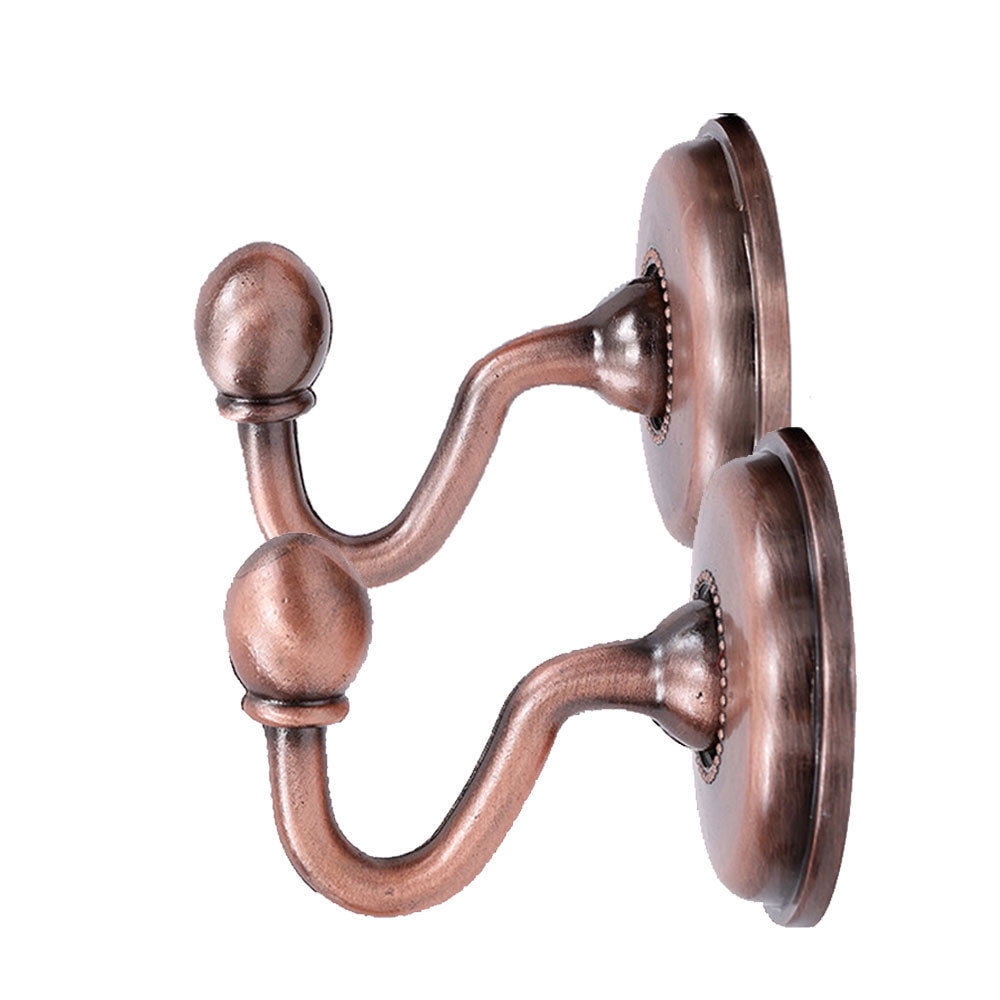 European Style Coat Hook Wall Hook A19 Red Bronze 2Pc European Style Coat Hook Wall Hook, 4Pc Screws 2X Metal Curtain Holdback Wall Tie Back Hooks Hanger Holder Window Curtain Hooks JWDX One Size Rose Gold