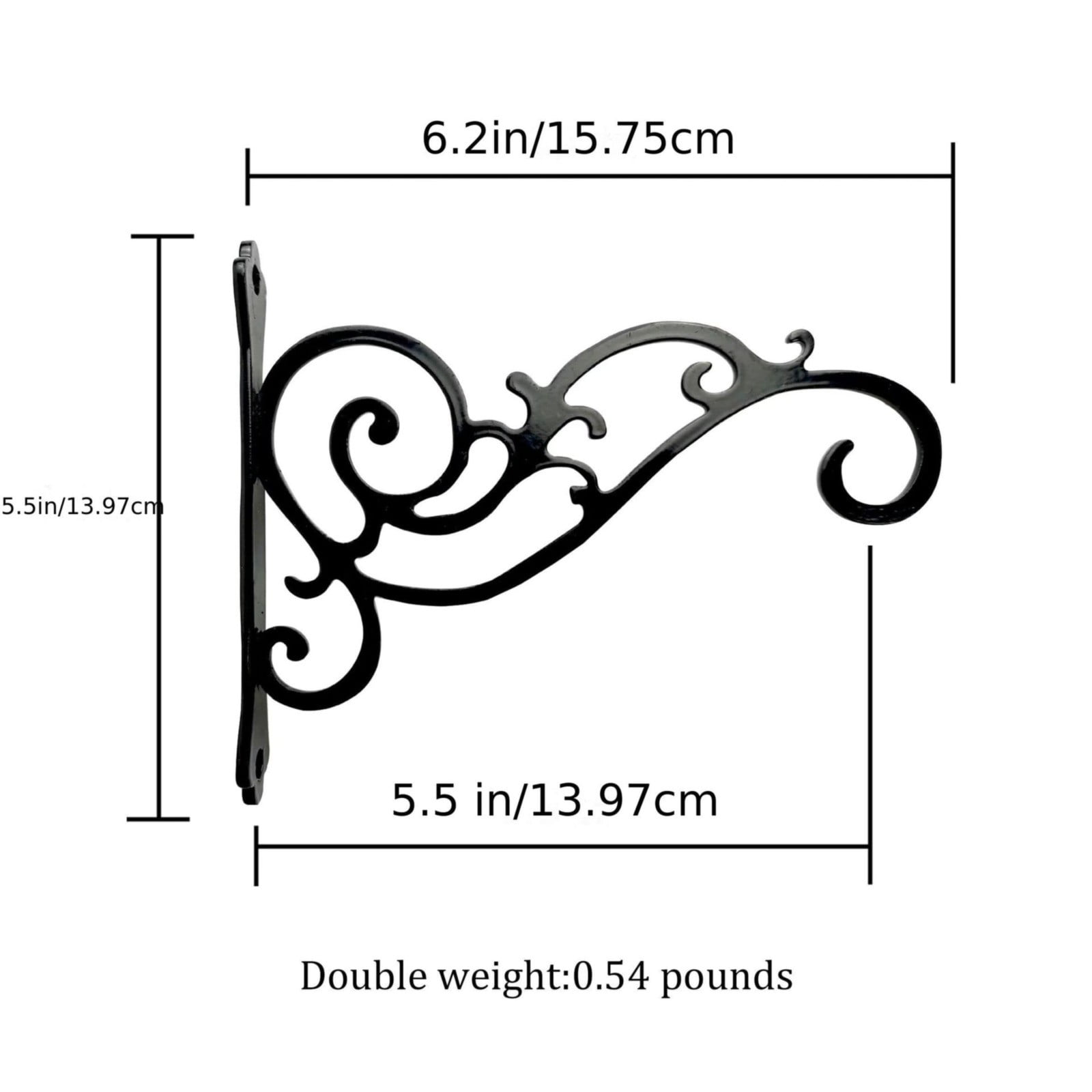JWDX Hot Clearance Hanging Plant Bracket Wall Wrought Hook Hanging Plant Bracket Outdoor Flowerpot Hook Decorative Flower Rack Flower Rack Living Room Flower Rack Balcony Green Radish Finishing Balcony green flower stand Black