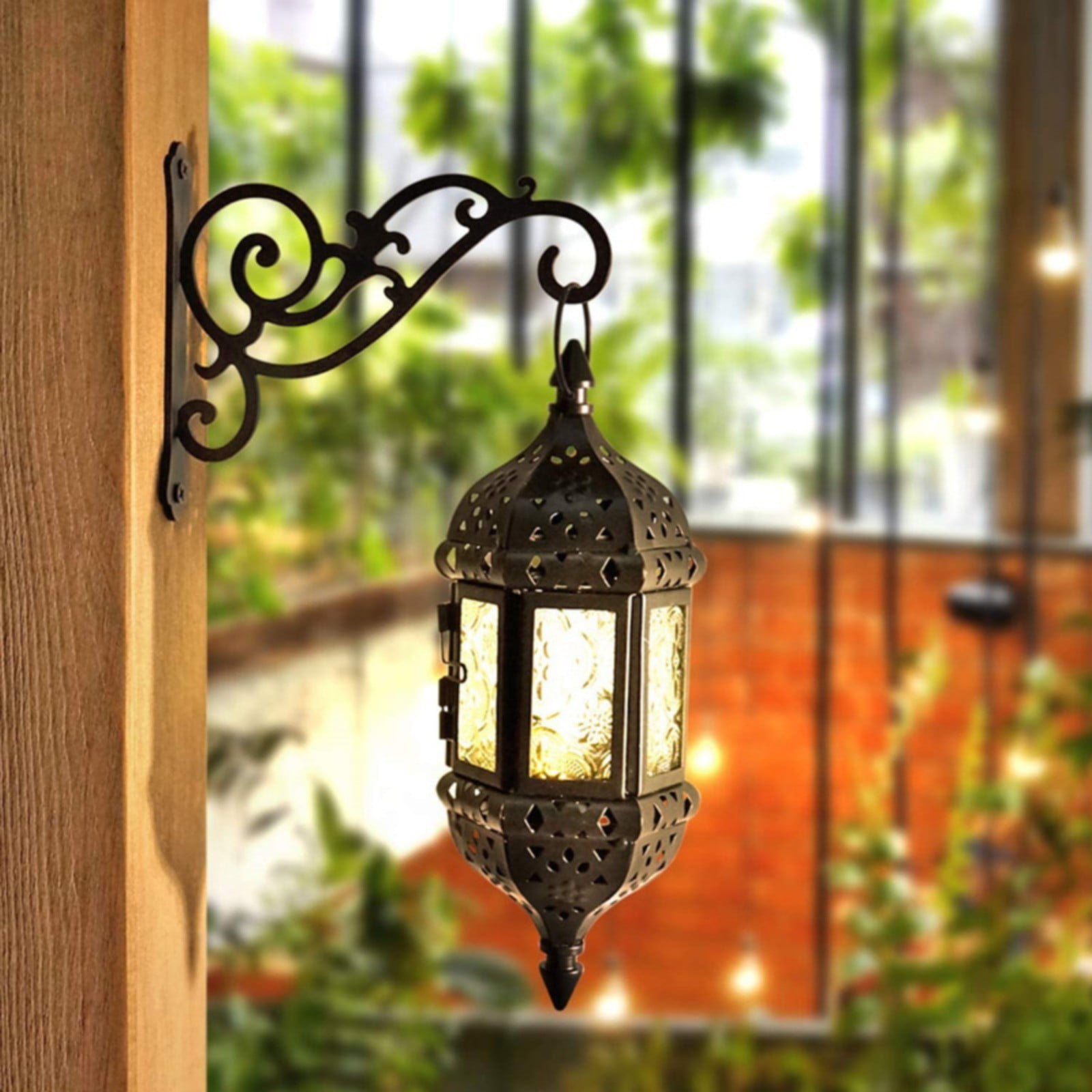 JWDX Hot Clearance Hanging Plant Bracket Wall Wrought Hook Hanging Plant Bracket Outdoor Flowerpot Hook Decorative Flower Rack Flower Rack Living Room Flower Rack Balcony Green Radish Finishing Balcony green flower stand Black