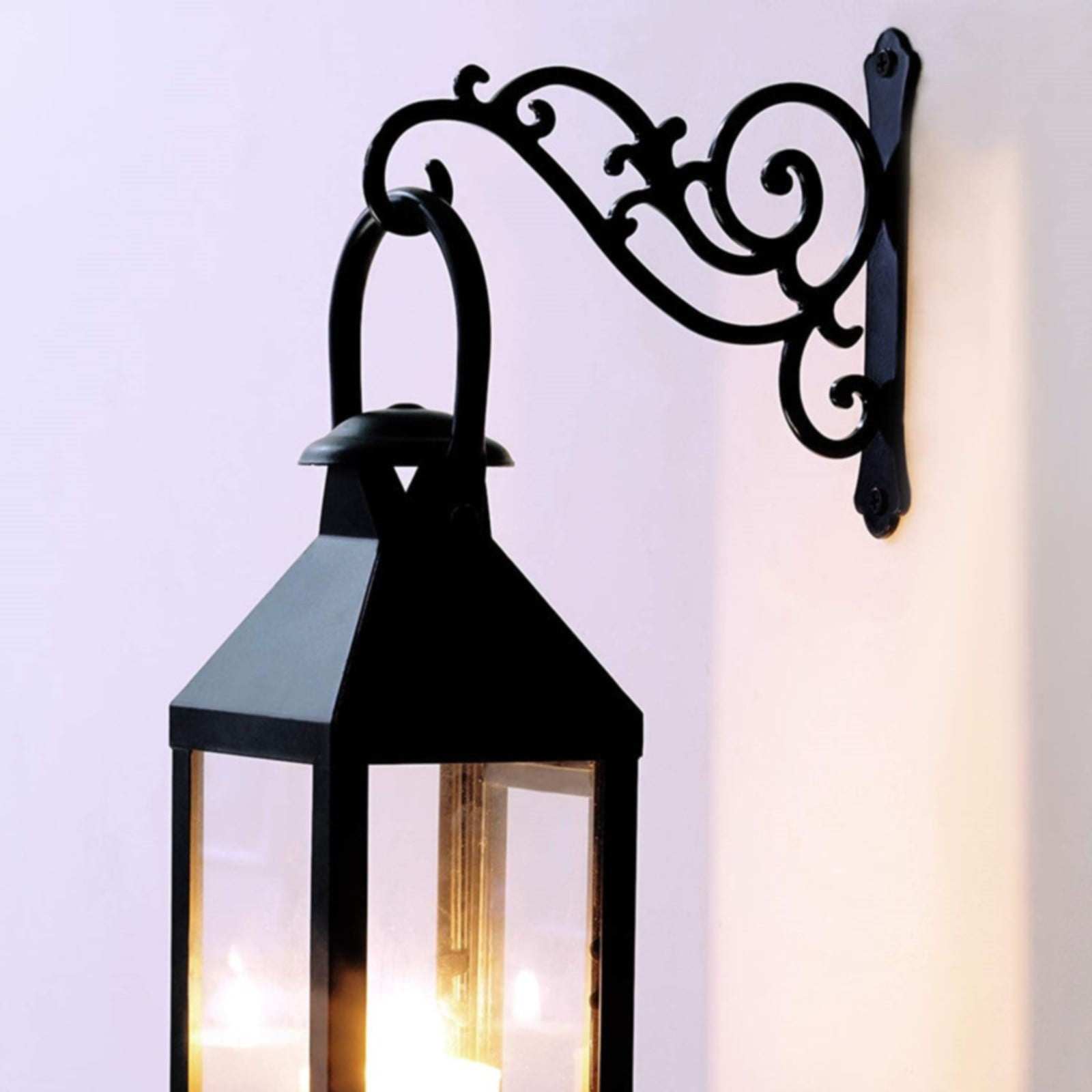 JWDX Hot Clearance Hanging Plant Bracket Wall Wrought Hook Hanging Plant Bracket Outdoor Flowerpot Hook Decorative Flower Rack Flower Rack Living Room Flower Rack Balcony Green Radish Finishing Balcony green flower stand Black