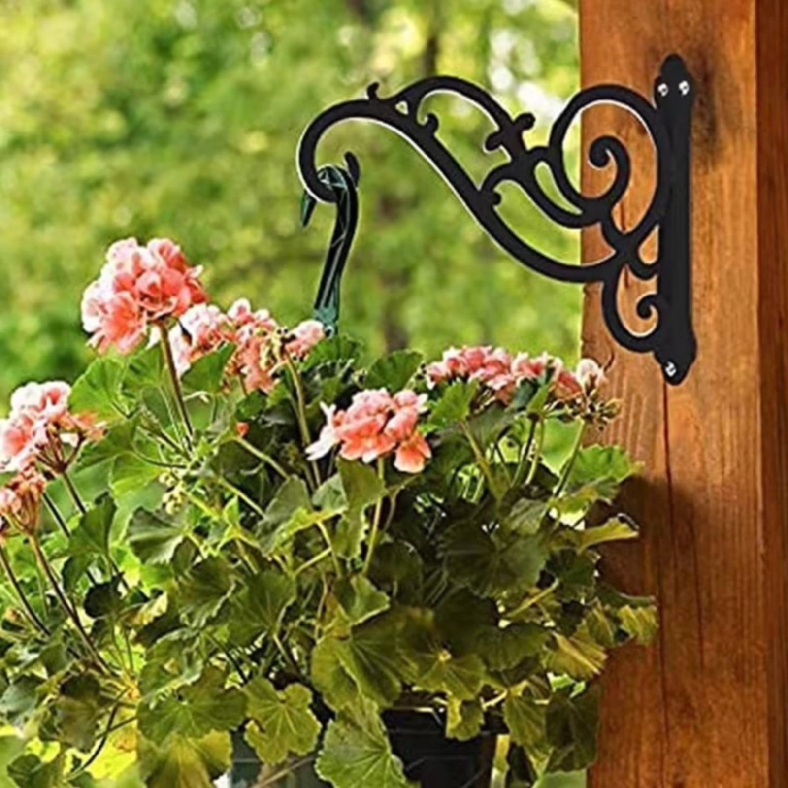 JWDX Hot Clearance Hanging Plant Bracket Wall Wrought Hook Hanging Plant Bracket Outdoor Flowerpot Hook Decorative Flower Rack Flower Rack Living Room Flower Rack Balcony Green Radish Finishing Balcony green flower stand Black