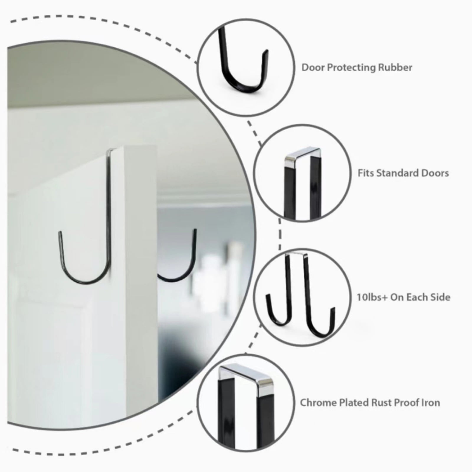 JWDX Hot Clearance! Double Over the Door Wreath Hanger Large Christmas Wreath Hook for Front Door Hold 2 Wreaths with This 2 Hanger 5