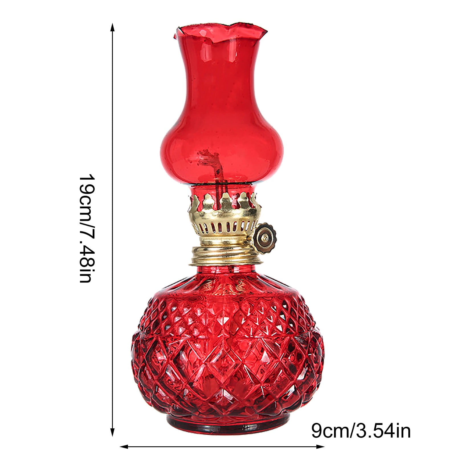 LGCASL Glass Kerosene Indoor Retro Classic Burning Lights Oil Lamp for Home Bedroom Table Decorations Emergency Use