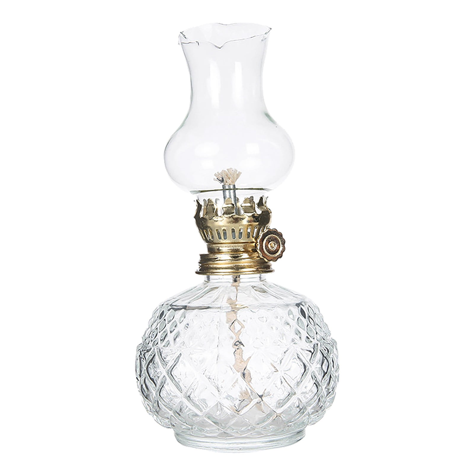 LGCASL Glass Kerosene Indoor Retro Classic Burning Lights Oil Lamp for Home Bedroom Table Decorations Emergency Use