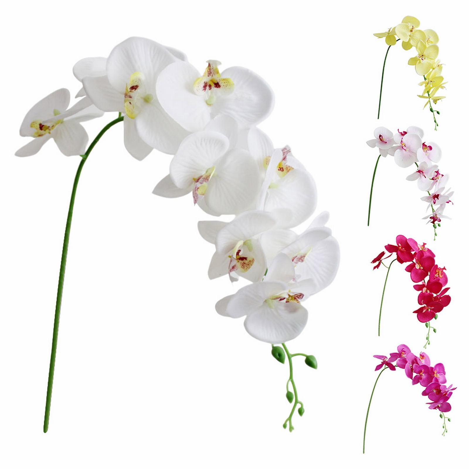 LGCASL Flowers Faux Butterfly Orchid 1 Pc Real Double Branch Silk Flowers for Wedding Home Office Party Hotel Yard Decoration Restaurant Patio Festive Furnishing