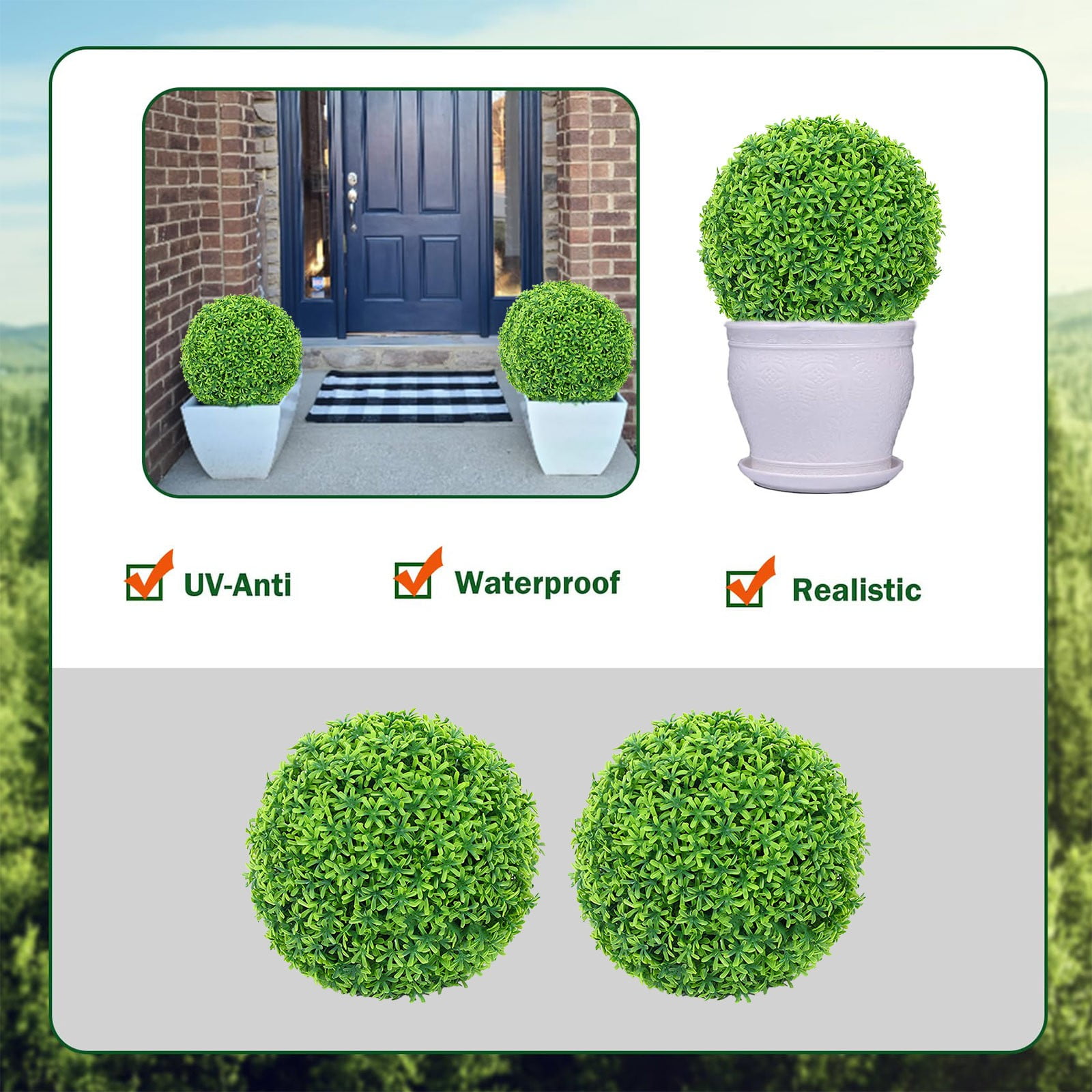 LGCASL Simulation Artificial Plant Topiary Faux Decorative for Garden Backyard Balcony and Home Décor