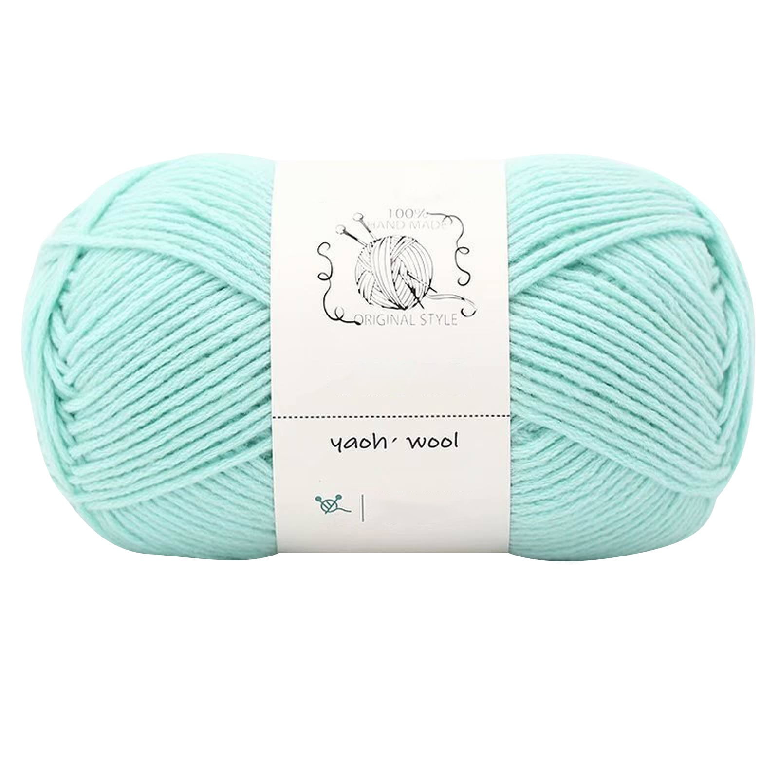 LGCASL Hand-Knitted Yarn #2 Pure White , 1Pc100G Hand Woven Cotton Yarn Soft Crochet Yarn for Hand Knitting Warm Sweater Sofa Cushion Scarf Diy Teal