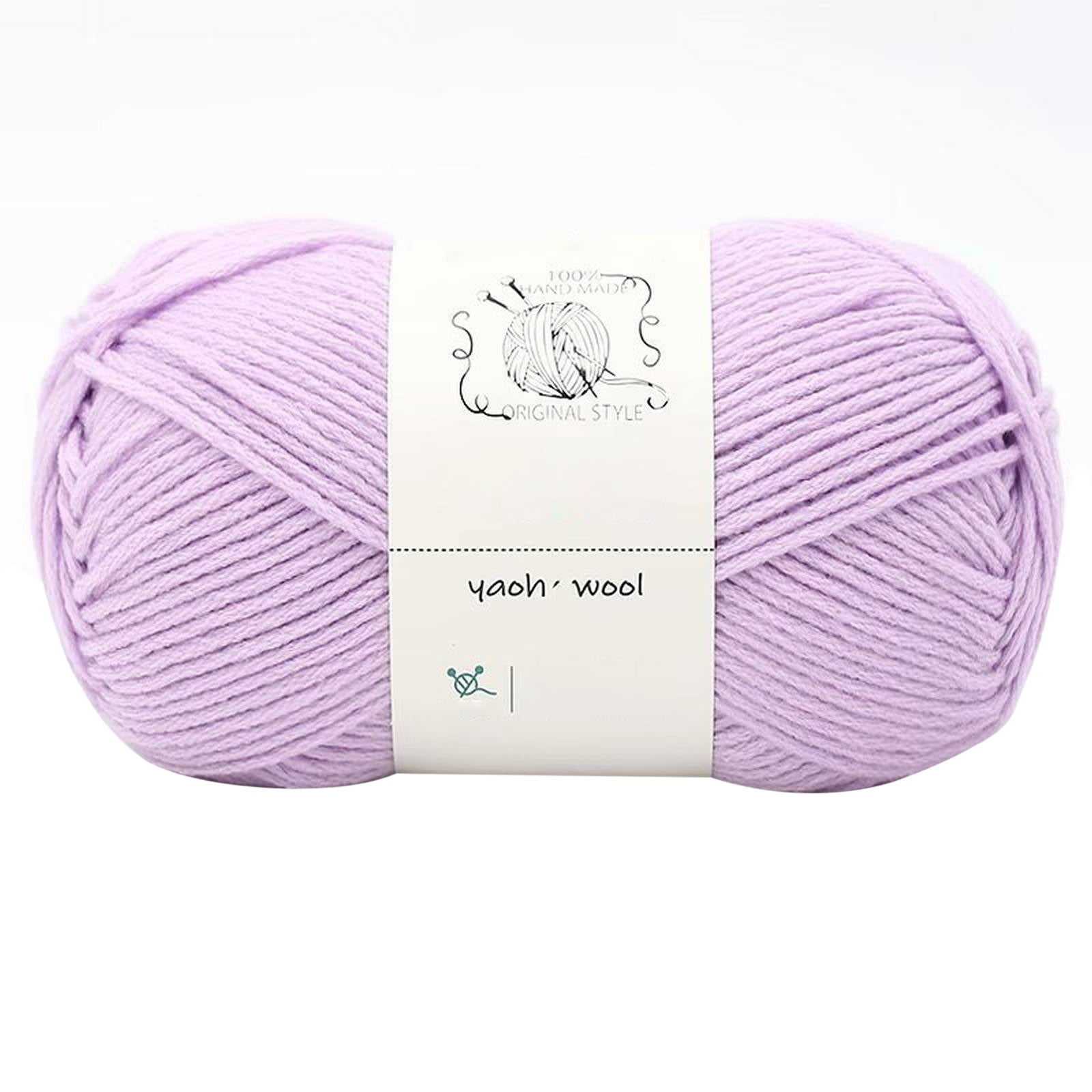 LGCASL Hand-Knitted Yarn #2 Pure White , 1Pc100G Hand Woven Cotton Yarn Soft Crochet Yarn for Hand Knitting Warm Sweater Sofa Cushion Scarf Diy lilac
