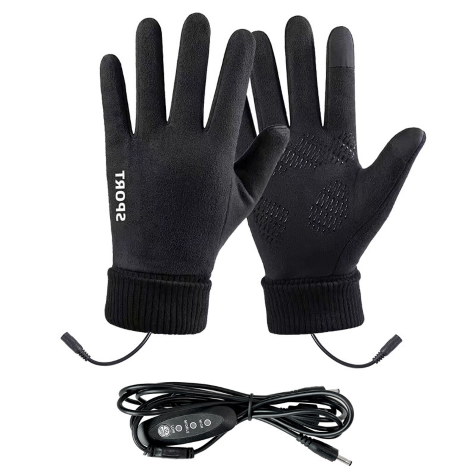 LGCASL Clearance! Heated Gloves Heated Gloves for Men Women with 3 Heat Settings Touchscreen Warming Gloves for Climbing Hiking Cycling Camping- Grey 26 Black