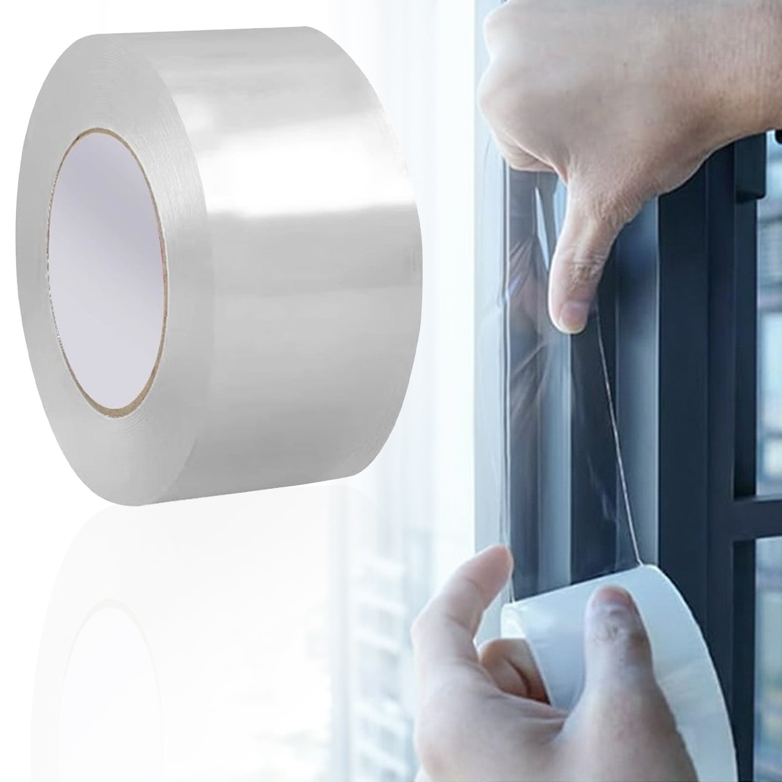 LGCASL Transparent Window Weather Sealing Tape Weather Stripping Free Window Insulation Caulk Tape for Doors Shower Glass Bathroom 0.5mm*3cm*10m Clear
