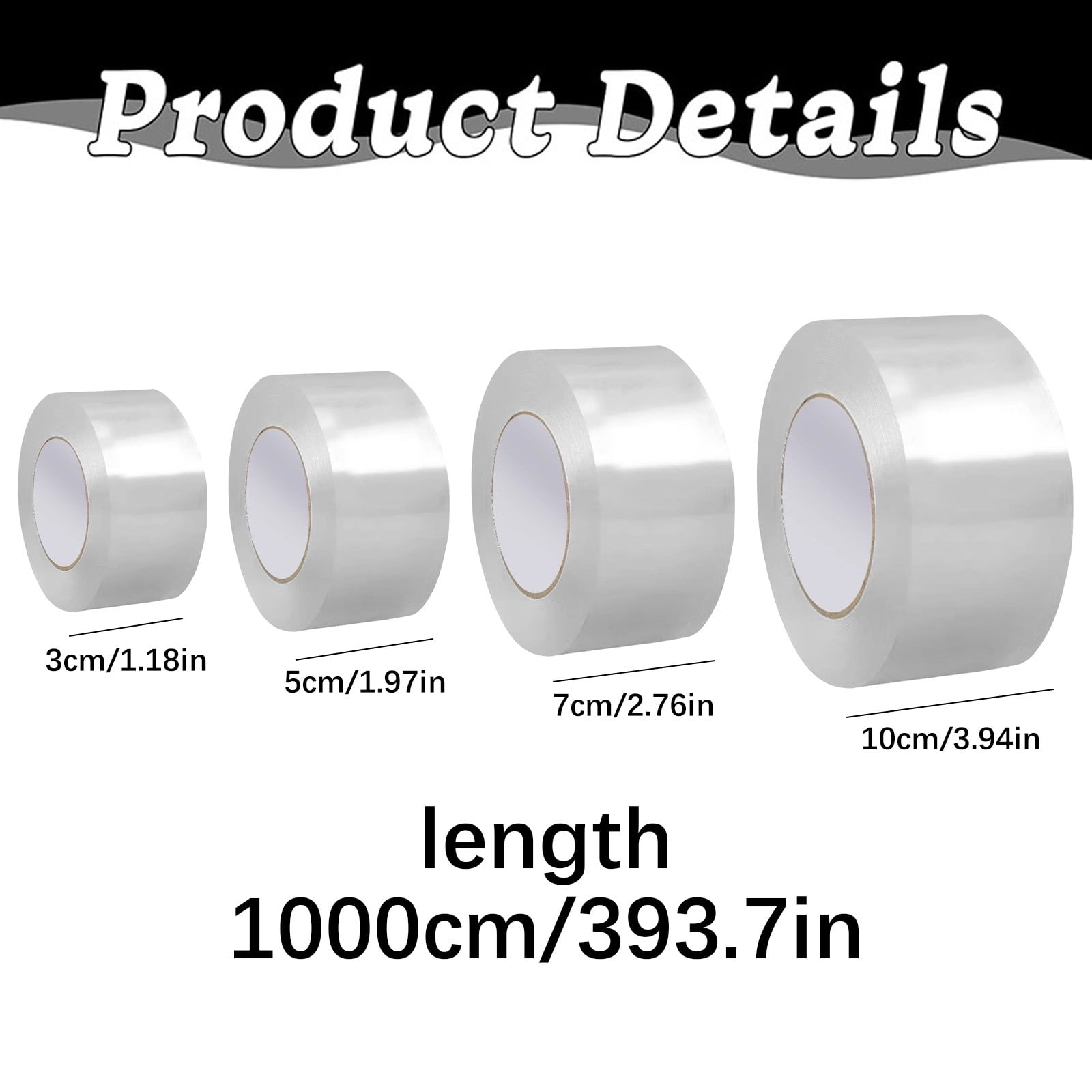 LGCASL Transparent Window Weather Sealing Tape Weather Stripping Free Window Insulation Caulk Tape for Doors Shower Glass Bathroom 0.5mm*5cm*10m Clear