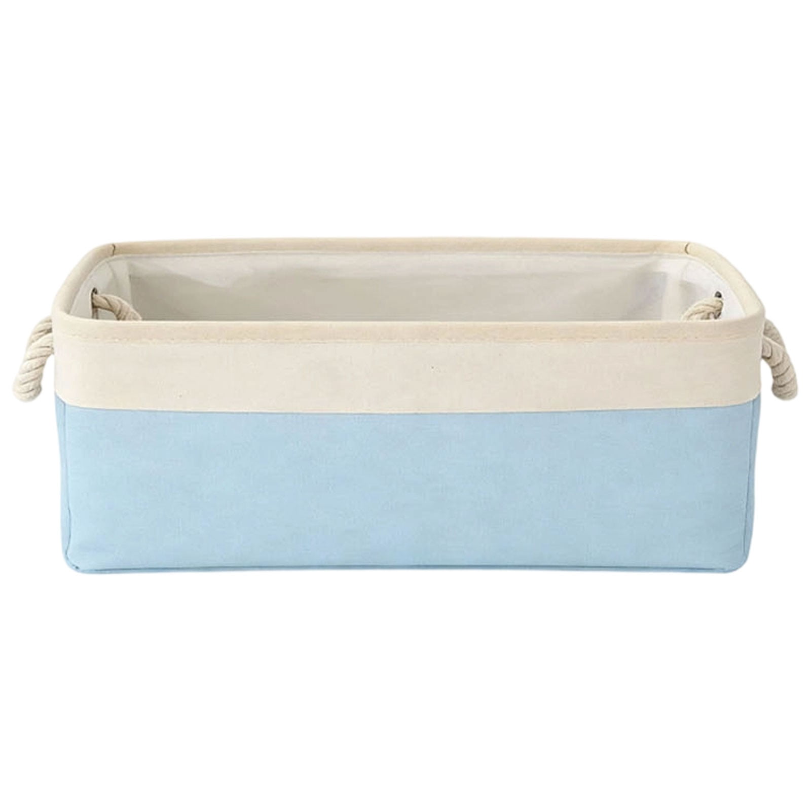 LGCASL Fabric Storage Box, Fabric Storage Box, Storage Basket with Handles and for Clothes Shelves Closet Wardrobe Home Wear and Reinforced, Light Gray S(12.2×5.1×8.2Inch) S(12.2×5.1×8.2inch) Light Blue