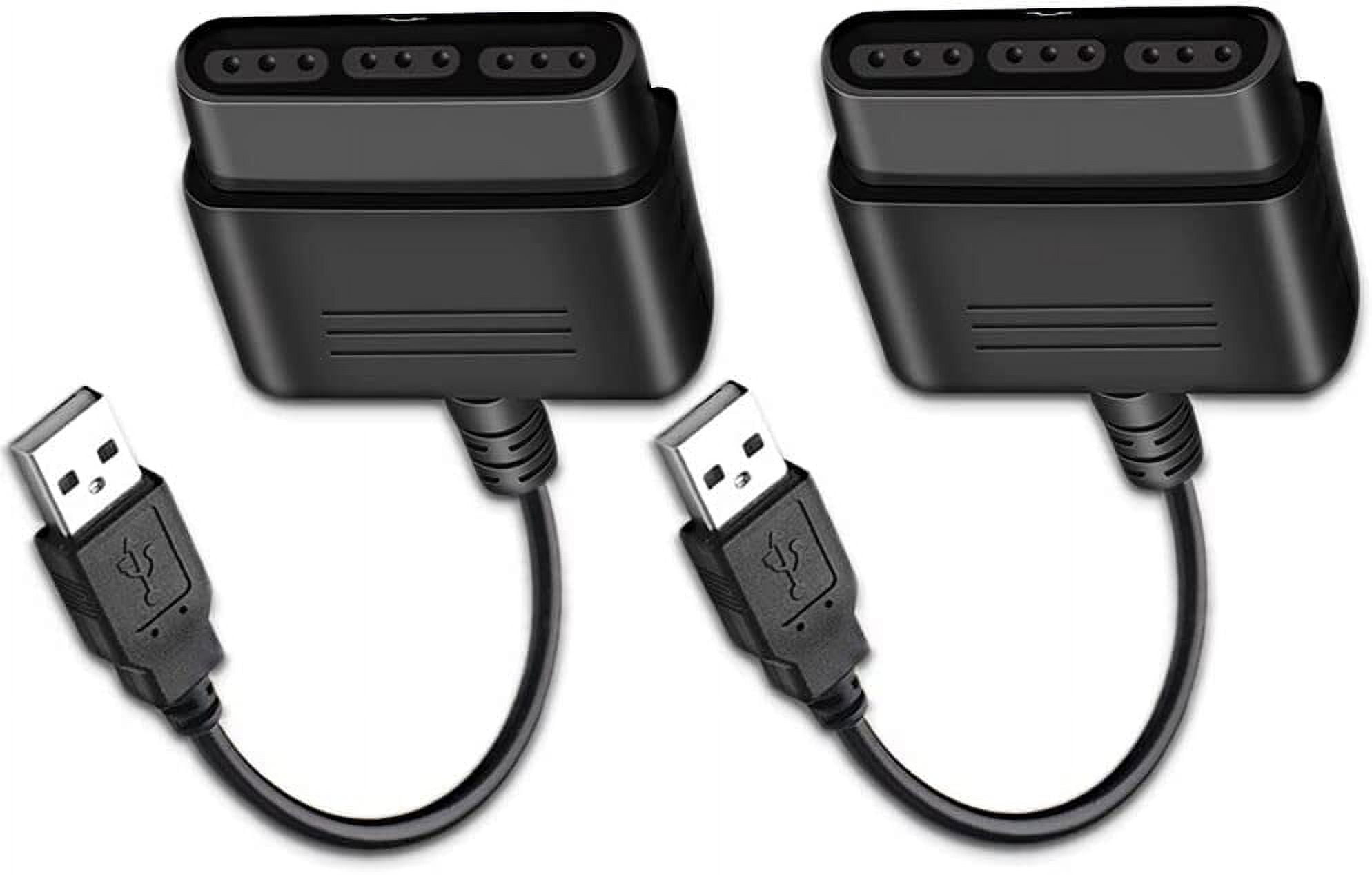 For PS2 Controller to USB Adapter Converter Cable (2 PACK)