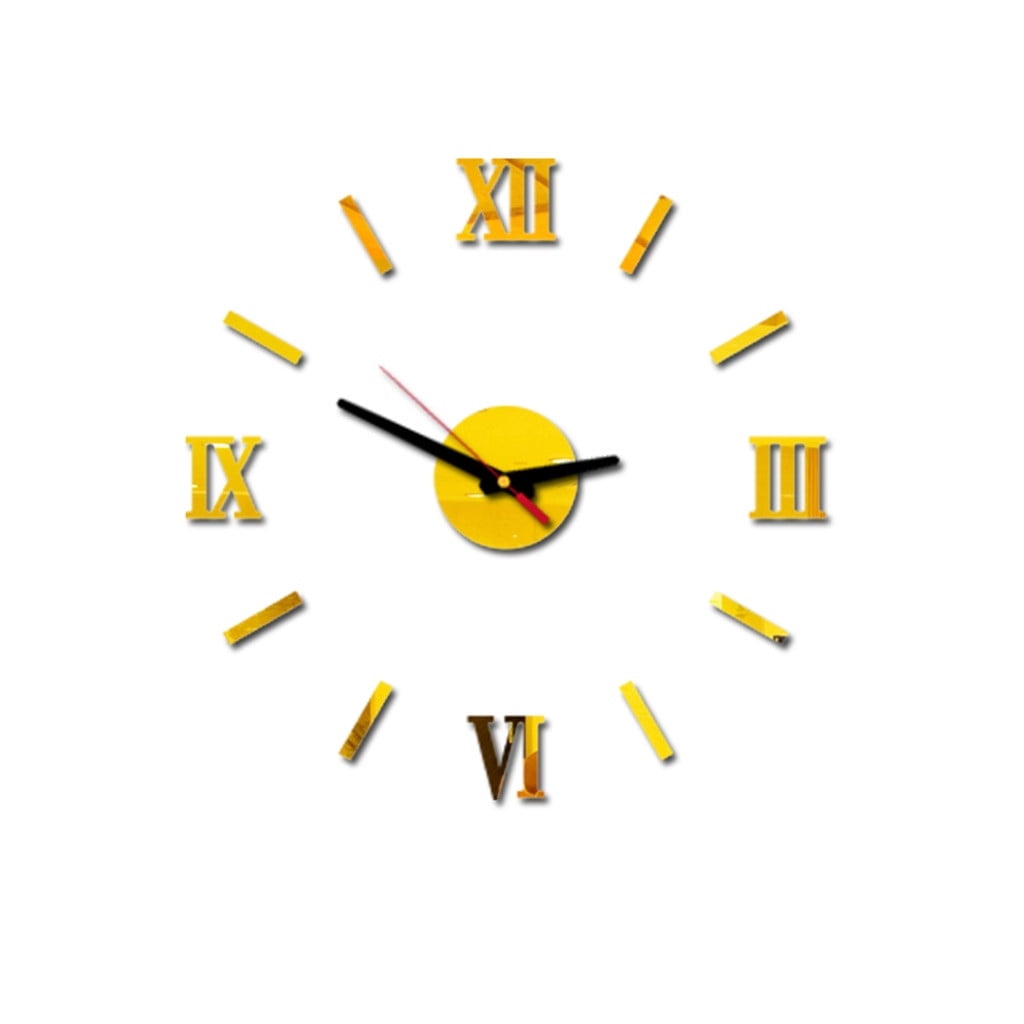 Clearance! JWDX Alarm Clock Clearance 3D Diy Roman Numbers Acrylic Mirror Wall Sticker Clock Home Decor Mural Decals Gold Red Clearance! JWDX Alarm Clock Clearance 3D Diy Roman Numbers Acrylic Mirror Wall Sticker Clock Home Decor Mural Decals Gold Red
