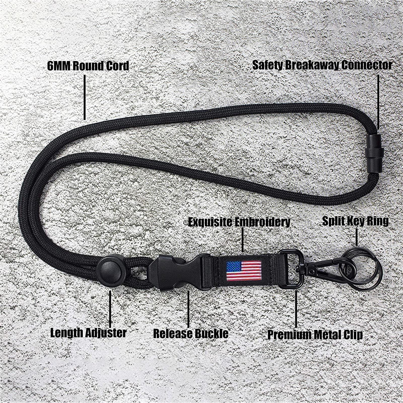 JWDX Banner Clearance Heavy and with Flag Round C4 Duty Durable Us Lanyard Buckle Lanyard Tools & Home Improvement As shown
