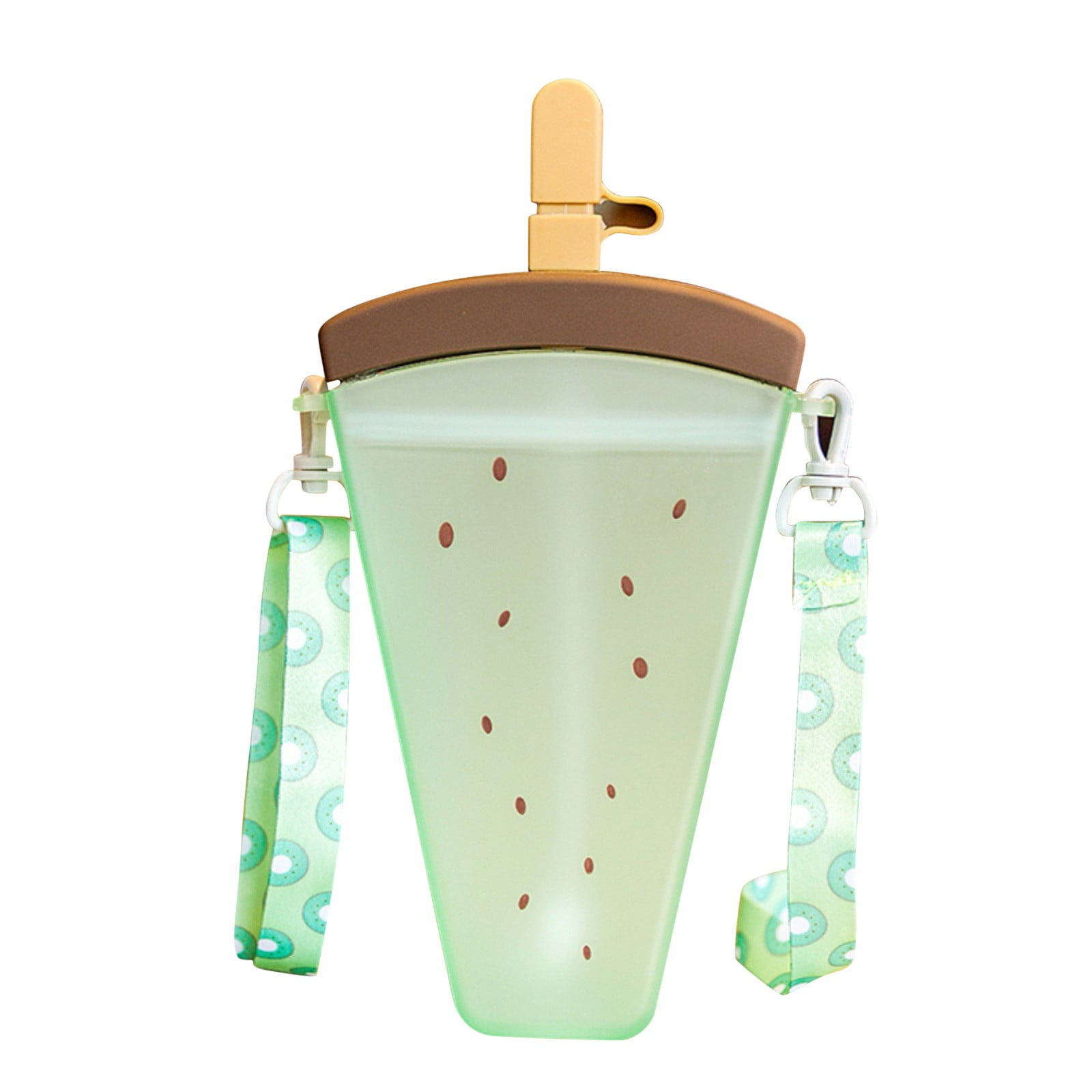 JWDX Glass and Bottle Clearance! Cute Watermelon Straw Water Bottle Ice Cream Popsicle Cup with Shoulder Strap, Kitchen Cups Promotion Include 1Pc Ice Cream Cup Green