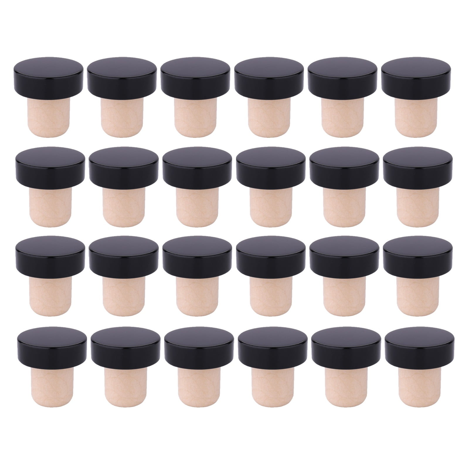 Wine Stopper ! 24Pc T Shaped Stopper Cork Wine Stopper Bottle Stoppers Reusable Wine Bottle Stopper Sealing Plug Bottle Cap for Wine Beer Bottles, Include 24Pc Beer Bottle Stopper Black