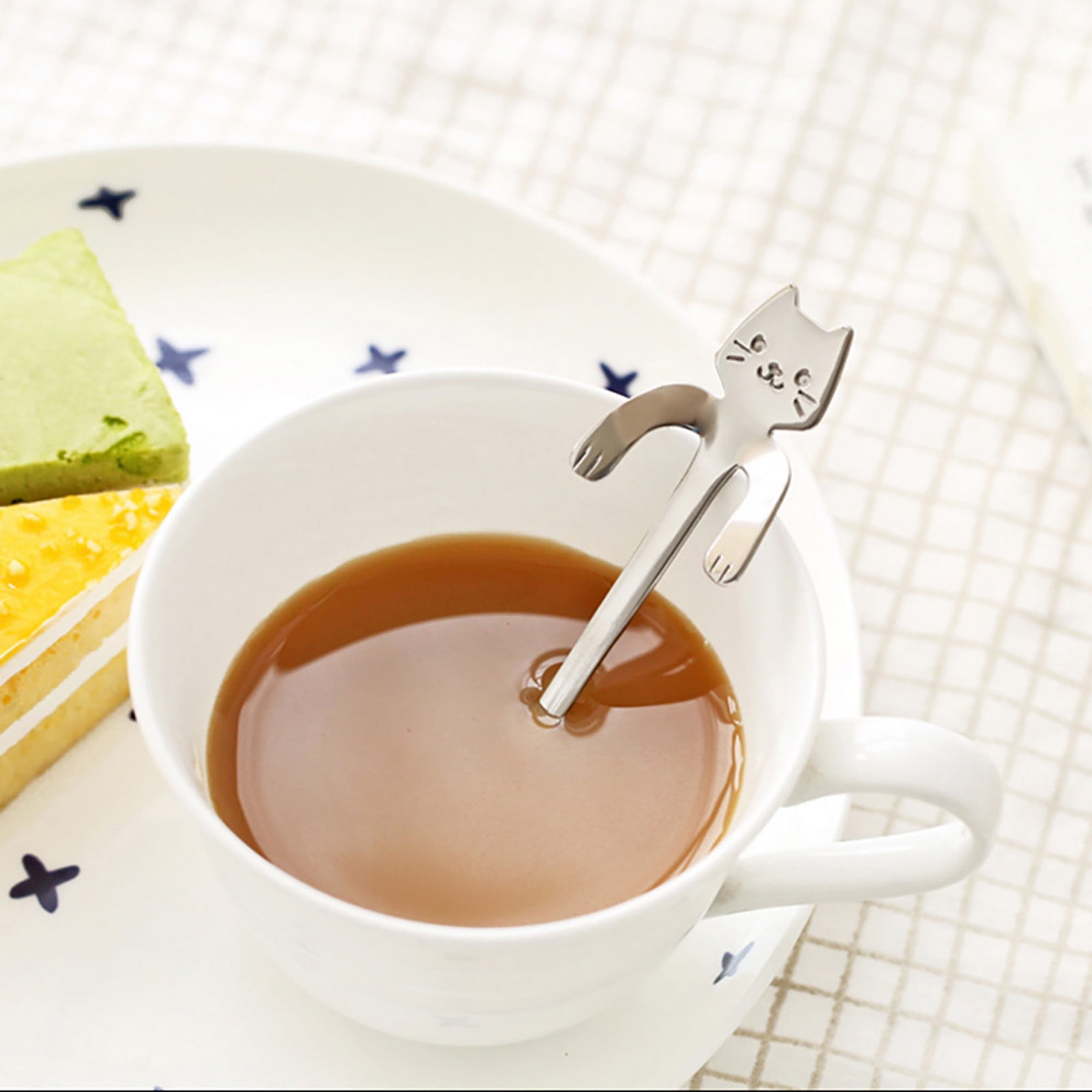 JWDX Tableware Clearance! Cat Spoon Short Handle Spoons Flatware Coffee Drinking Tools Kitchen Gadge