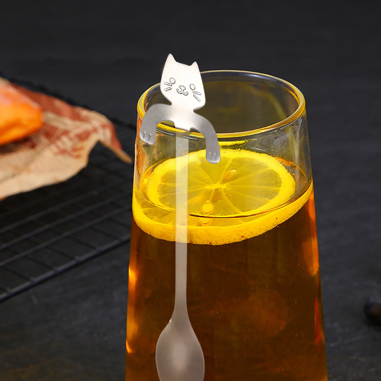 JWDX Tableware Clearance! Cat Spoon Short Handle Spoons Flatware Coffee Drinking Tools Kitchen Gadge