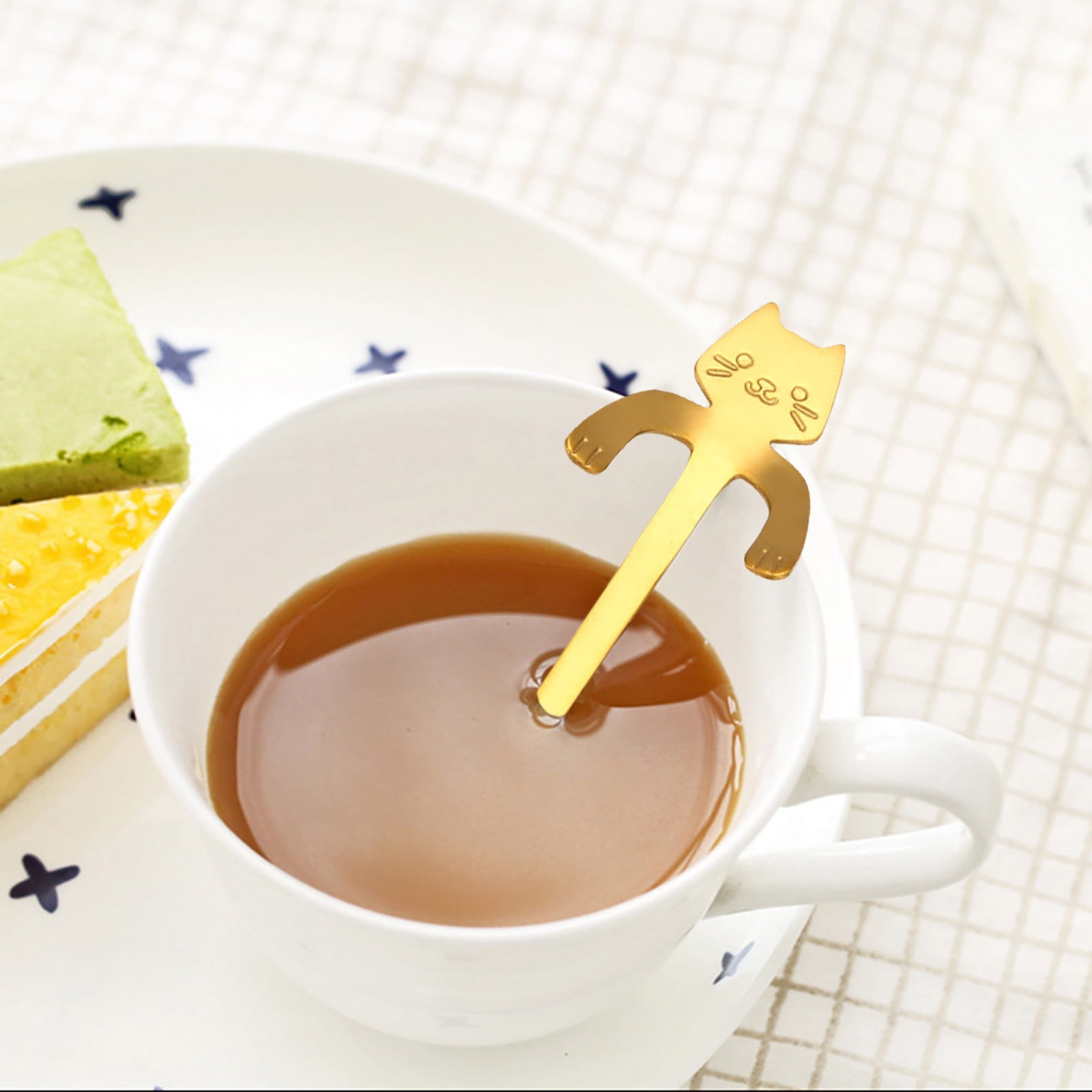 JWDX Tableware Clearance! Cat Spoon Short Handle Spoons Flatware Coffee Drinking Tools Kitchen Gadge