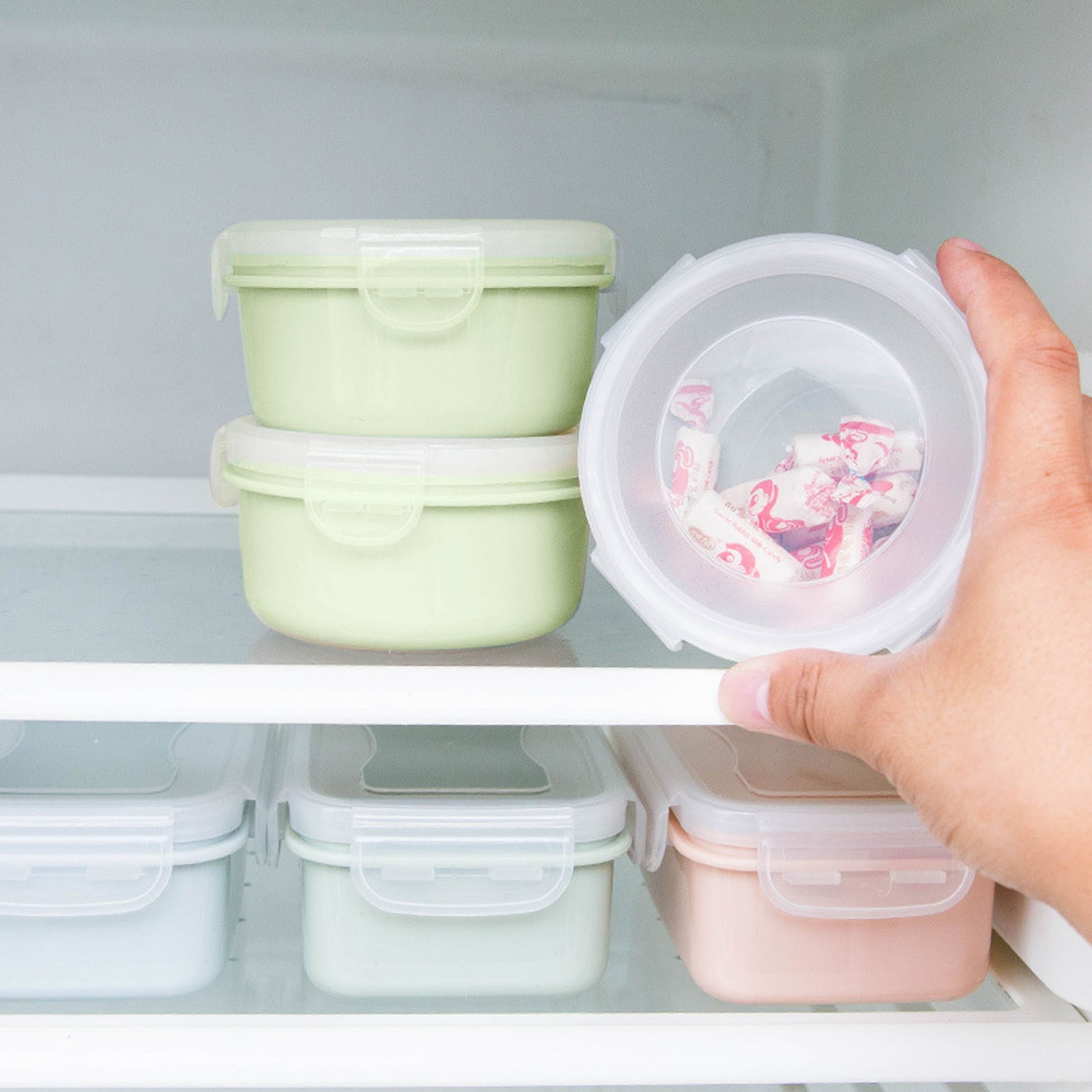 JWDX Storage Containers Clearance! Simple Refrigerator Preservation Box Small Lunch Box Kitchen Lunch Box Plastic Storage Box Sealed Box for Lunch Kitchen Arrangement