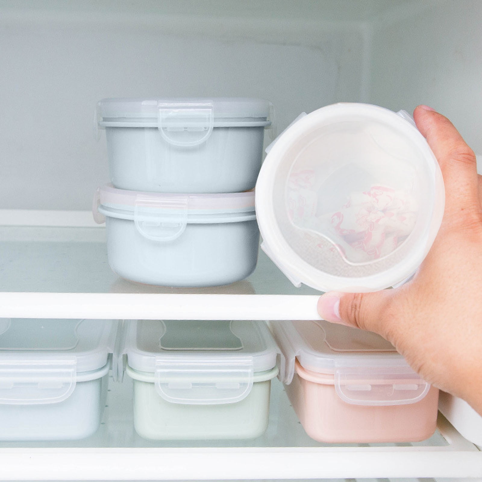 JWDX Storage Containers Clearance! Simple Refrigerator Preservation Box Small Lunch Box Kitchen Lunch Box Plastic Storage Box Sealed Box for Lunch Kitchen Arrangement