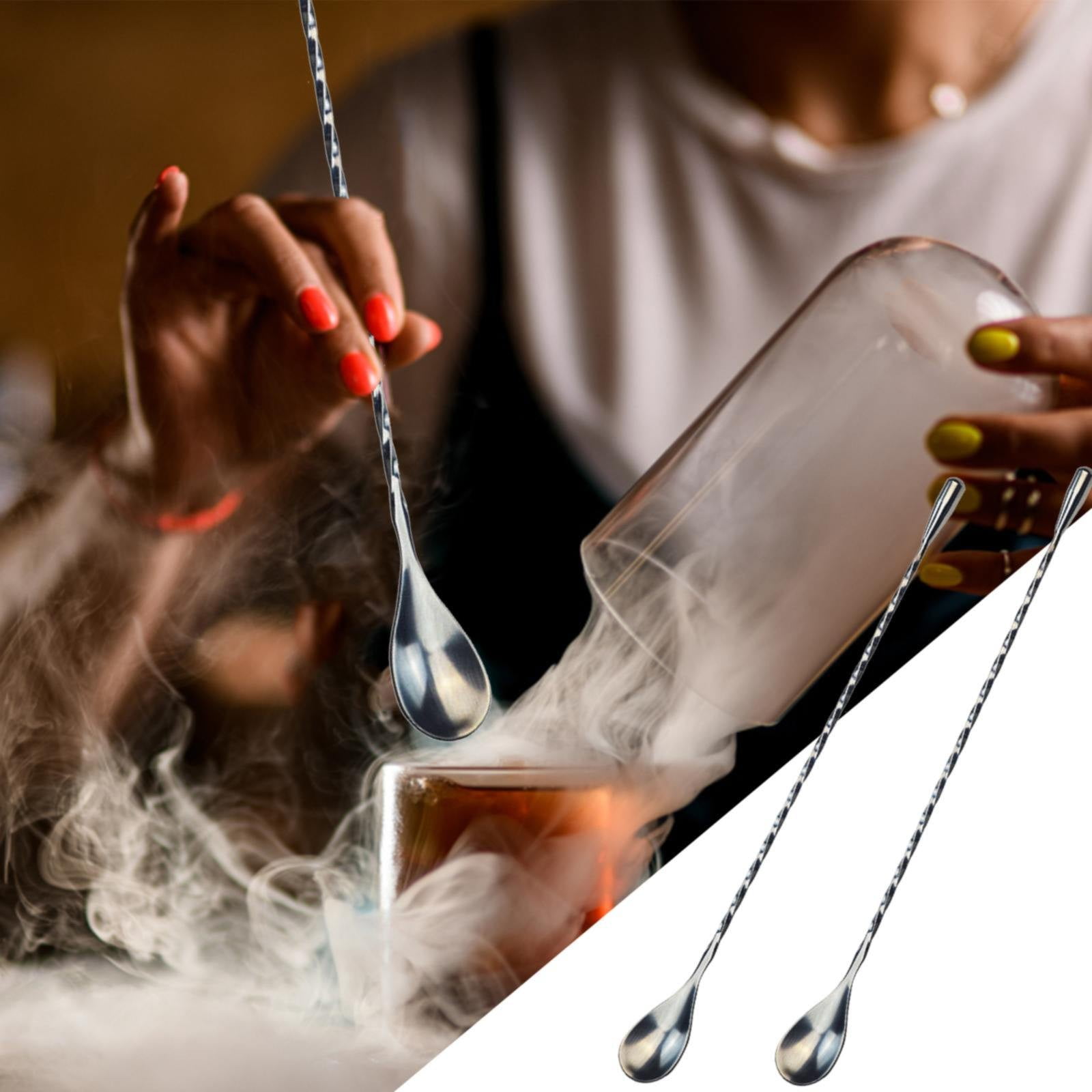 JWDX Tableware Clearance! Stainless Steel Bar Spoon Long Handle Threaded Water Drop Spoon Cocktail Spoon Coffee Stirring Spoon Mixing Rod