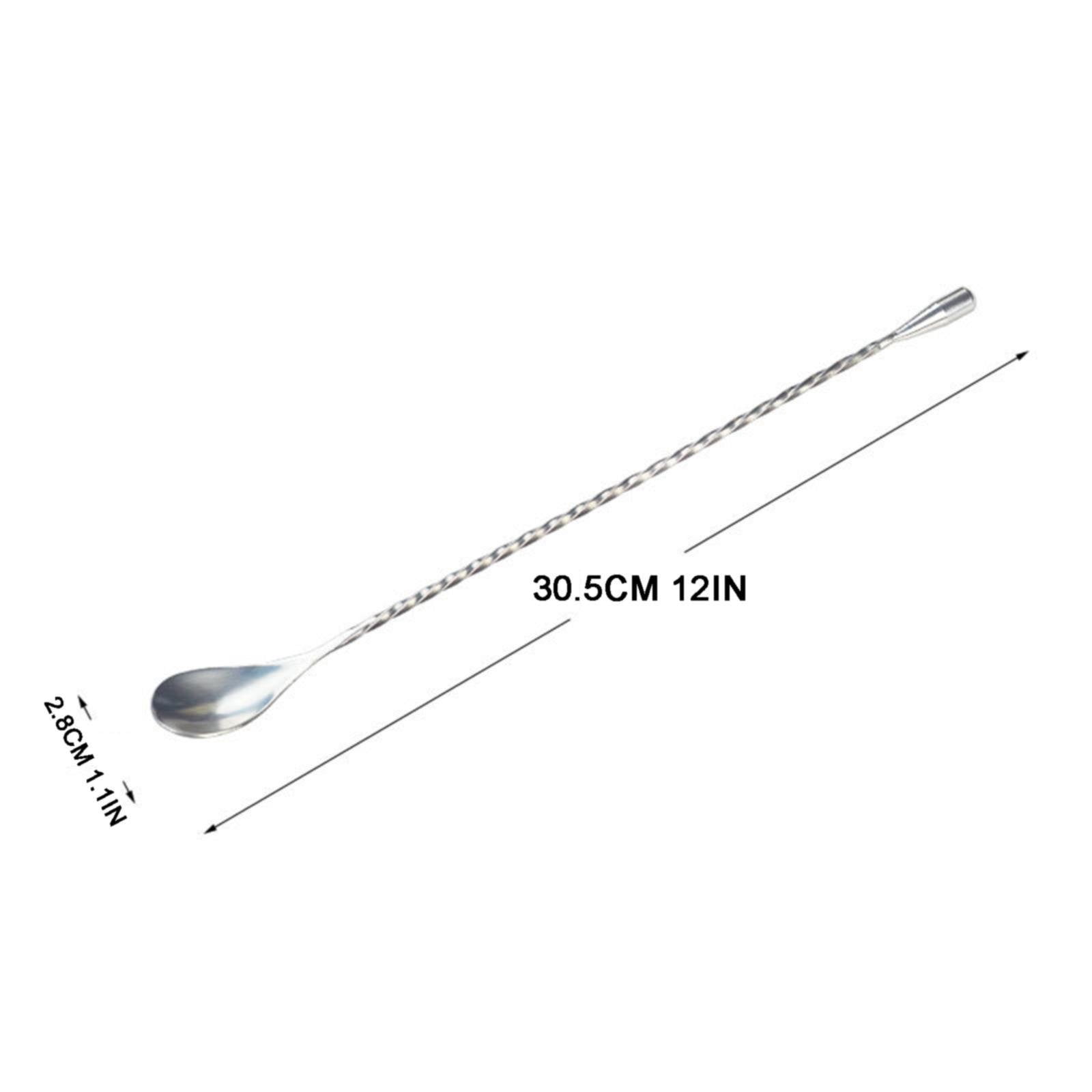 JWDX Tableware Clearance! Stainless Steel Bar Spoon Long Handle Threaded Water Drop Spoon Cocktail Spoon Coffee Stirring Spoon Mixing Rod