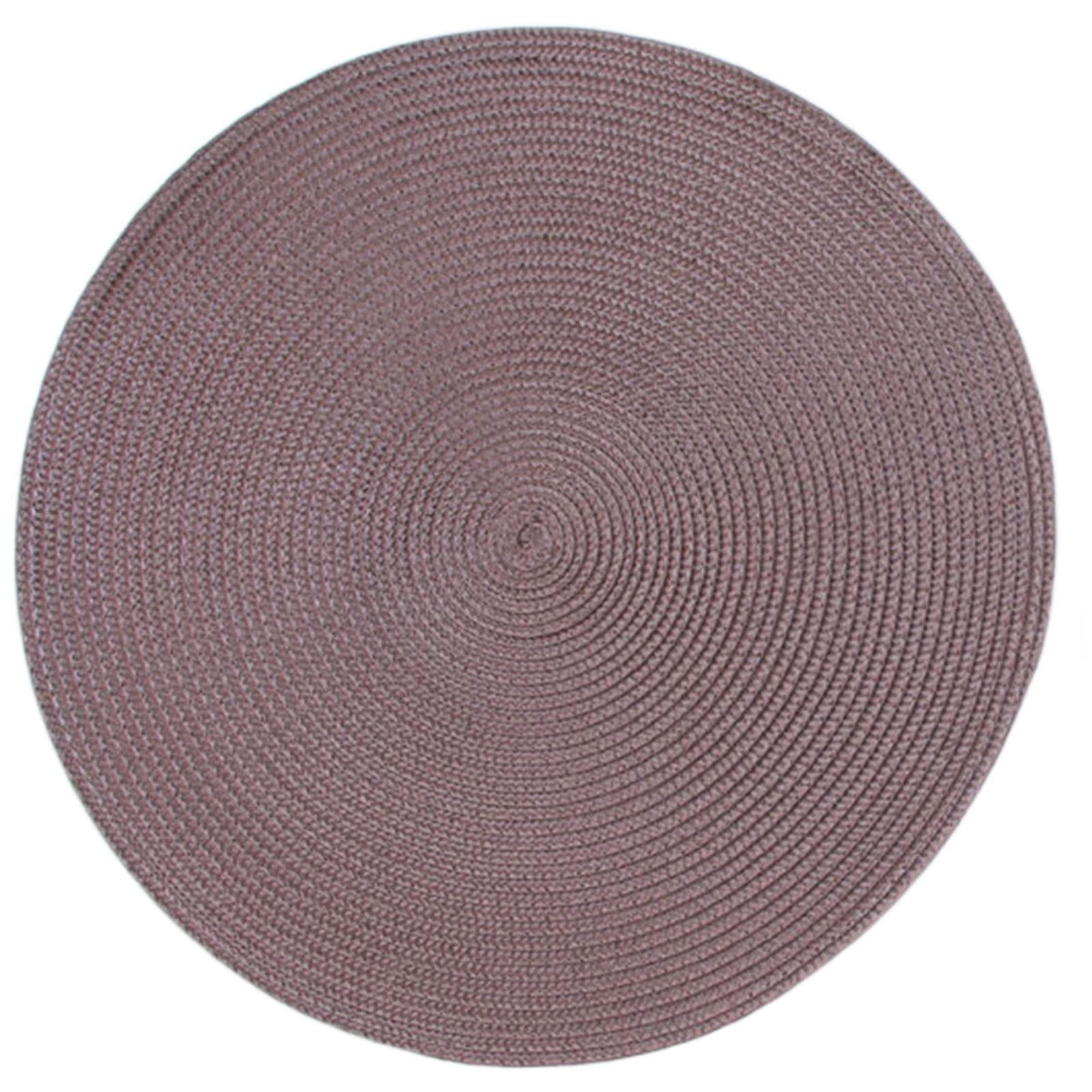 JWDX Placemats, 4 Pieces of Hand-Woven Placemats Insulation Mats Dining Table Anti-Slip Mats Clearance! Woven Spiral Table Placemats 15 Inches Round Set of 4 Non Slip Dining & Kitchen Table Mats Brown