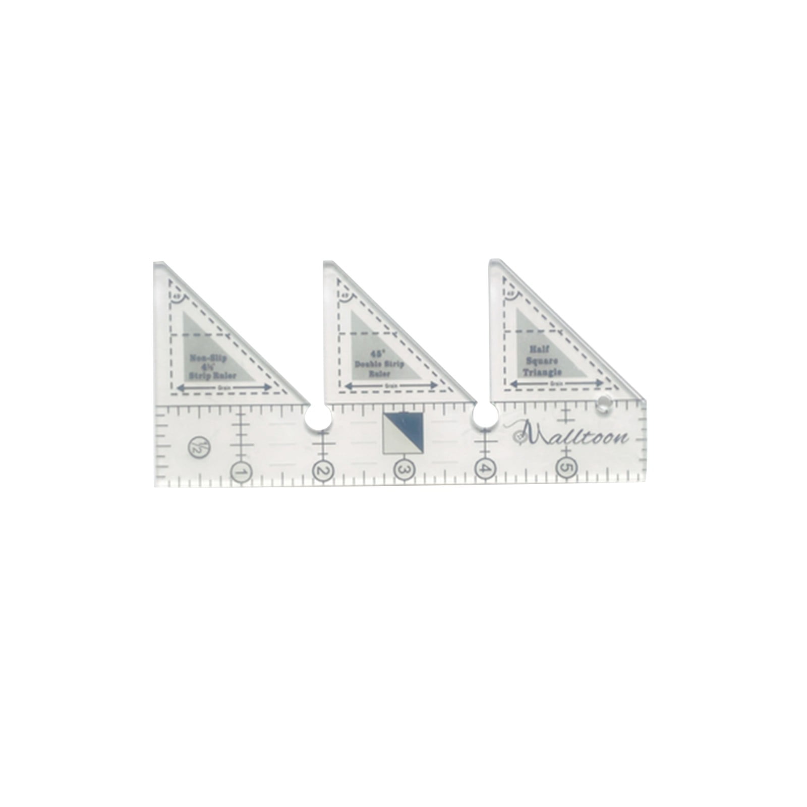 JWDX Measuring Tools Clearance! 45 Degree Sewing Design Ruler A 4 Inches, Creative Ruler Grids 45°Double Strip Ruler Non Slip Quarter Square Triangle Cutting Guide for Sewing, include 1X Ruler B