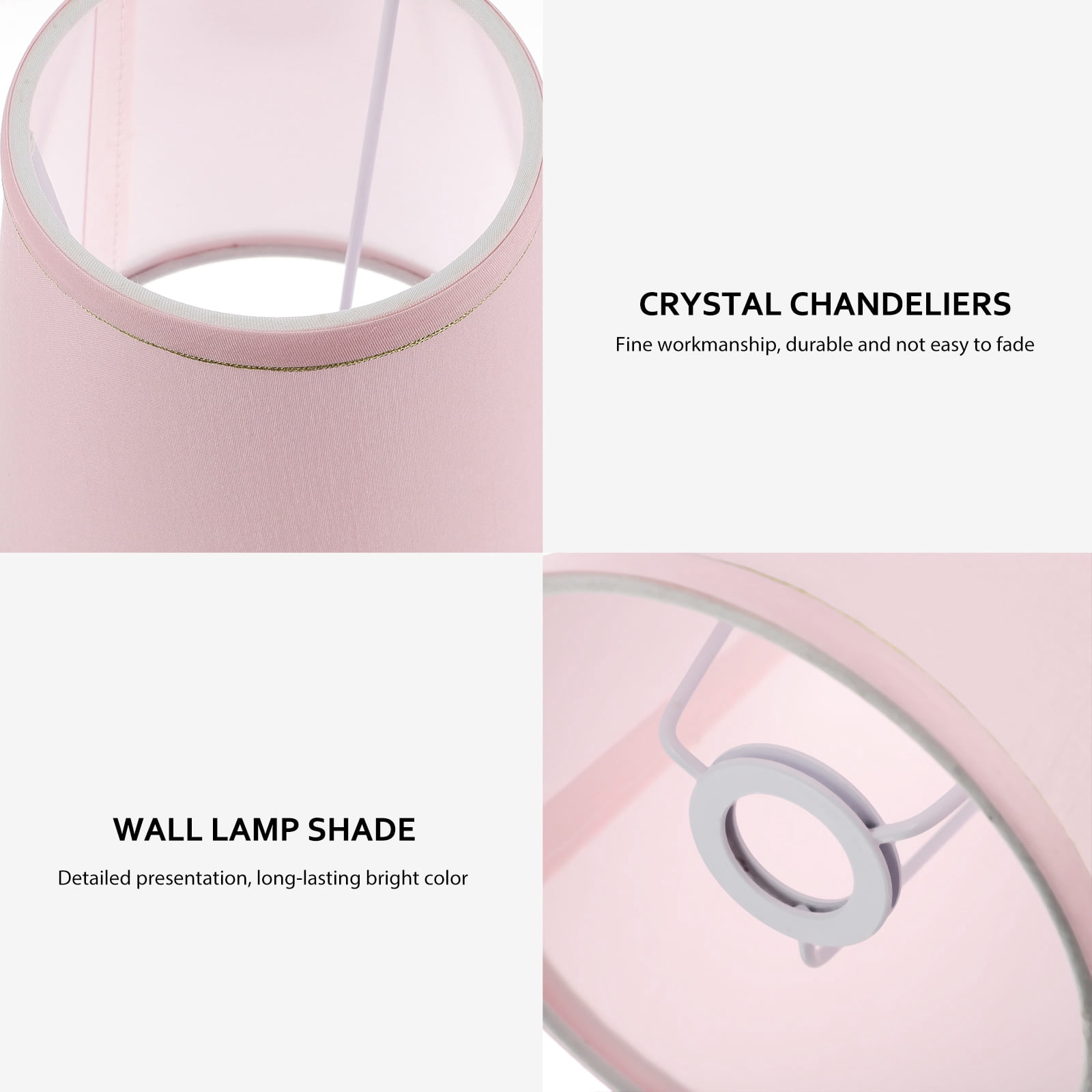 Ortofally Drum Lamp Shade Linen Fabric Lamp Cover Chandelier Lamp Shades for Chandeliers Lights Table Floor Wall Lamps Replacement 17.00X16.00X4.00CM Pink