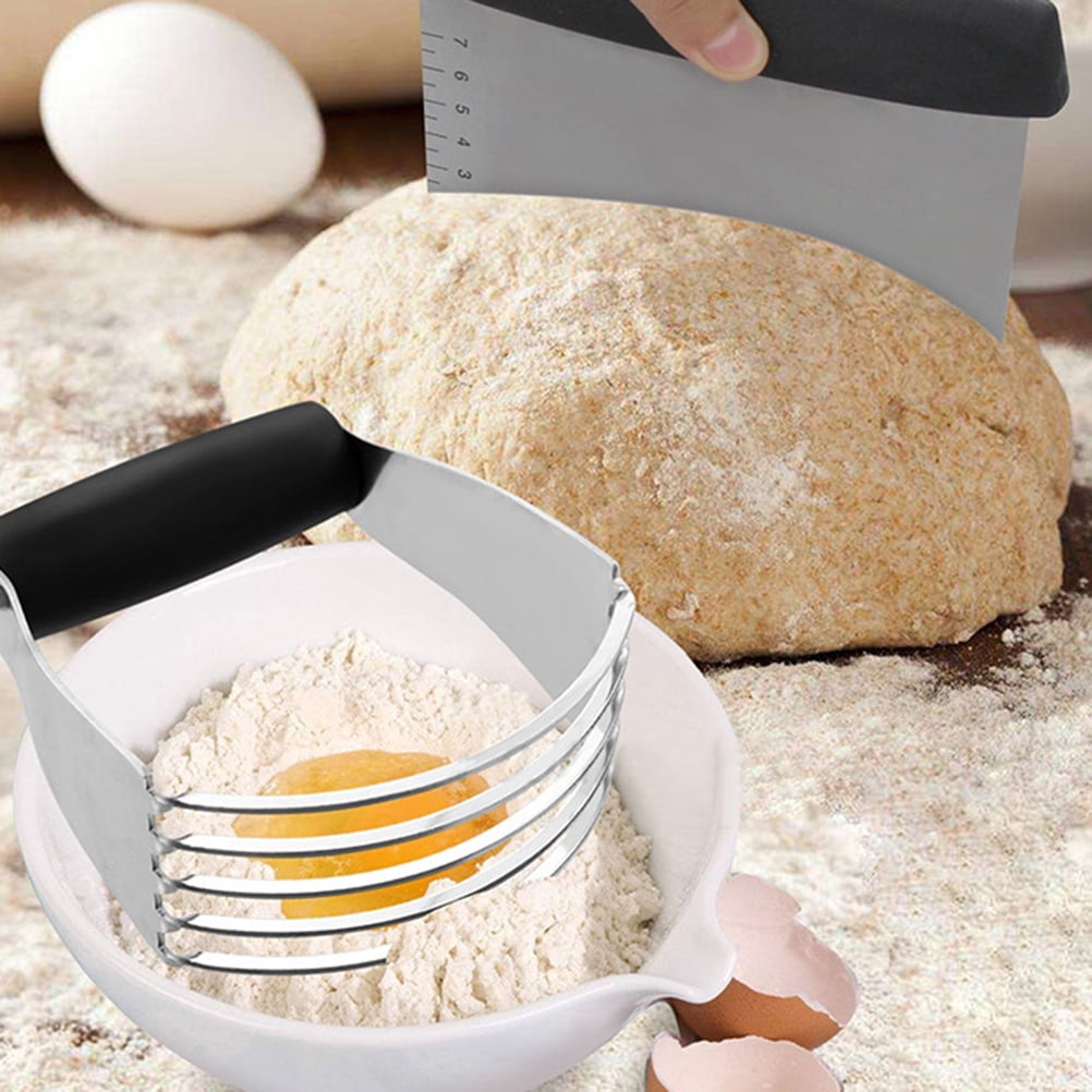 Worgeous 3PCS Stainless Steel Pastry Cutter Dough BBQ Brush Set for Kitchen Home Restaurant