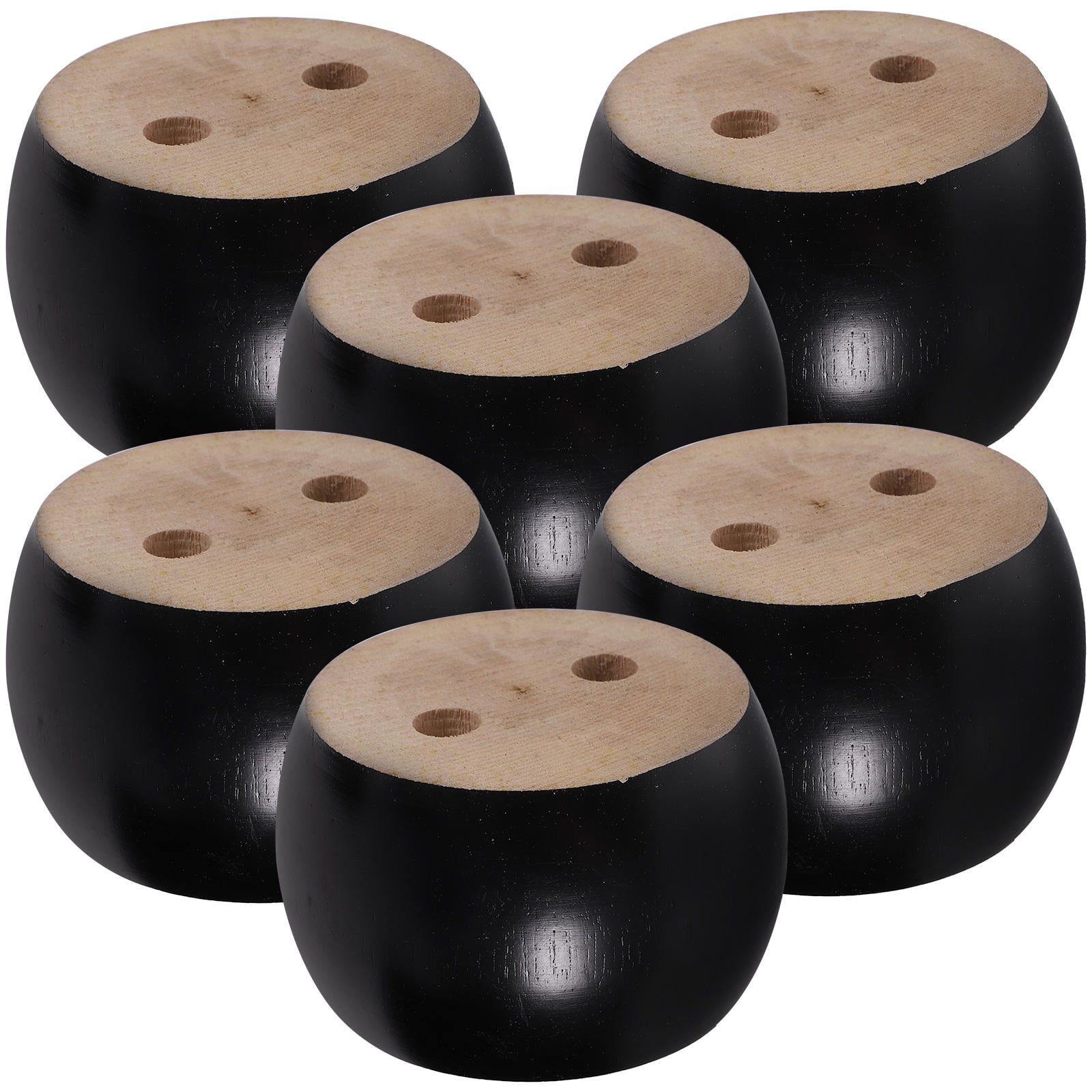 SWETRACE Furniture Feet Wood Round Bun Shape for Wooden Furniture Legs 6Pcs
