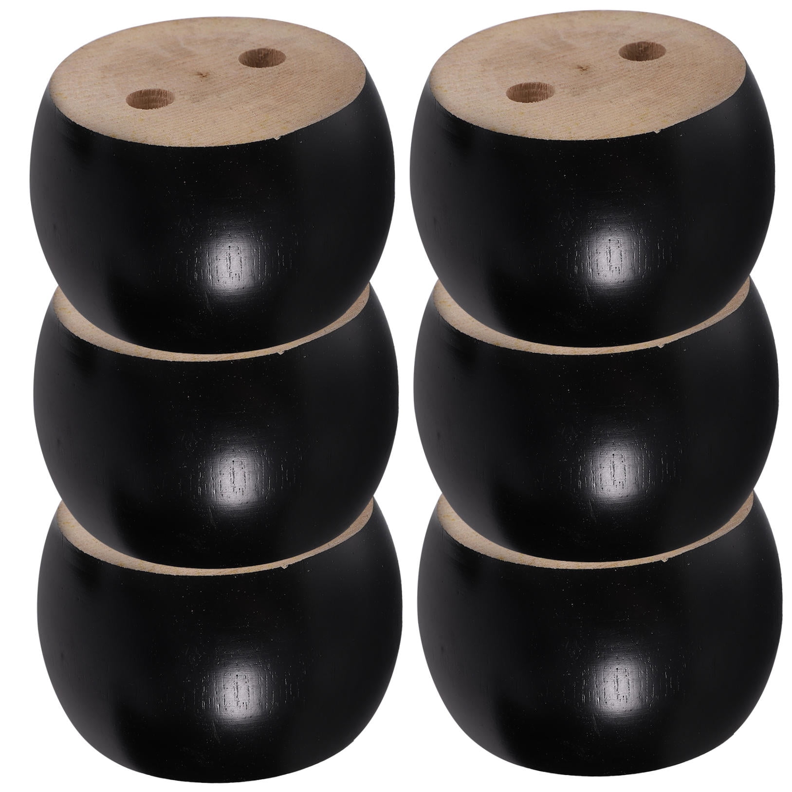 SWETRACE Furniture Feet Wood Round Bun Shape for Wooden Furniture Legs 6Pcs