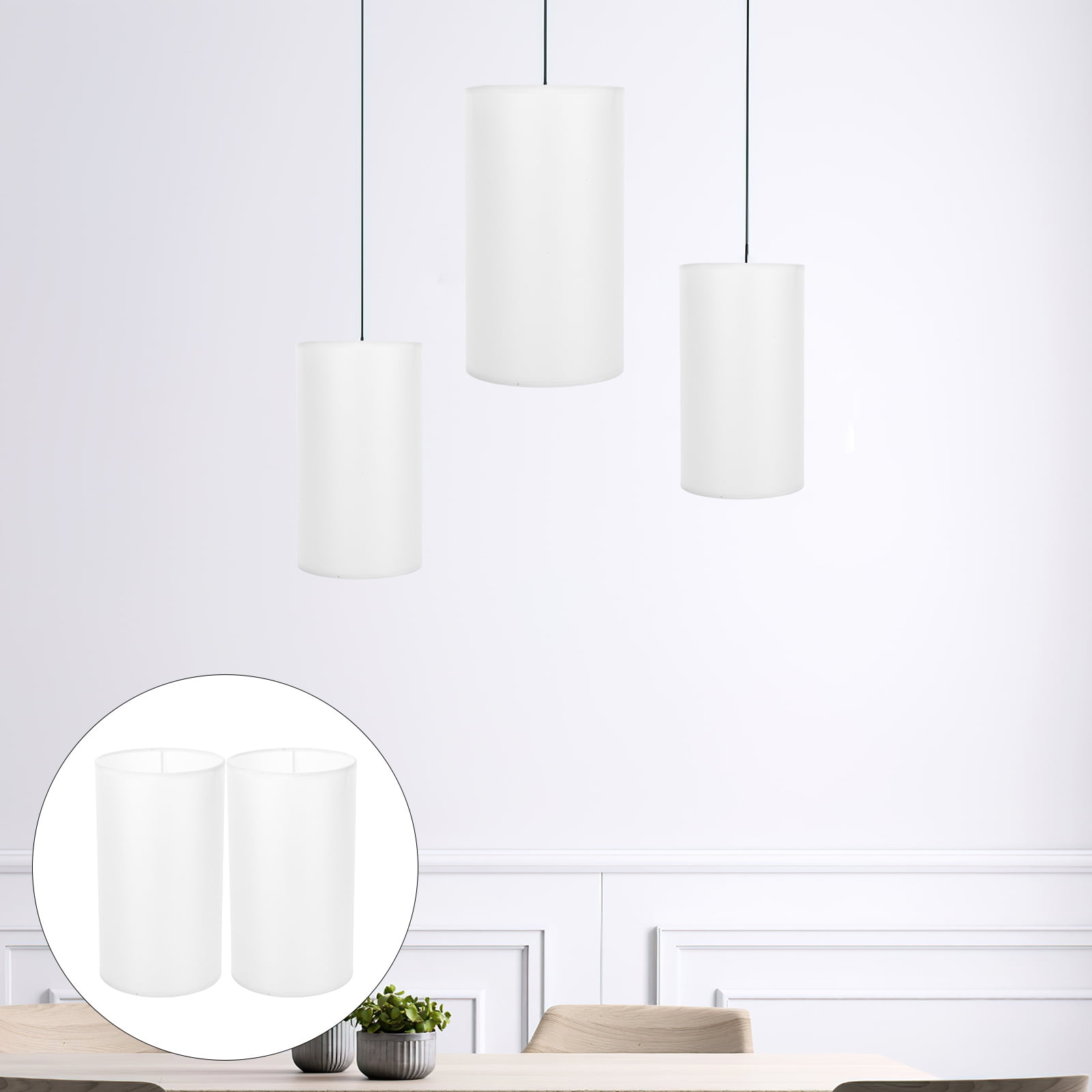 SWETRACE Lamp Shade for Cylinder Lamp White Linen 2Pcs 9.8x5.5x5.5in SWETRACE Lamp Shade for Cylinder Lamp White Linen 2Pcs 9.8x5.5x5.5in