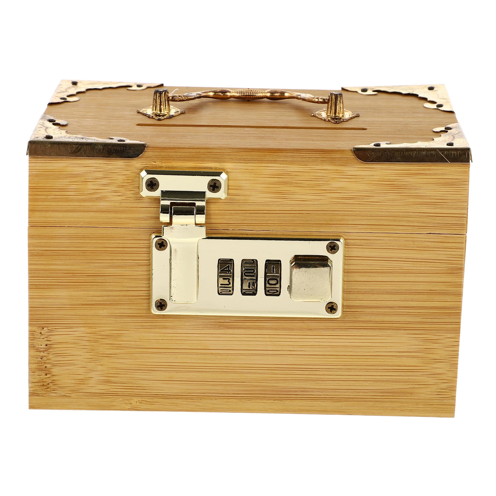 SWETRACE Retro Money-Saving Box With Combination Lock - Scratch- Keepsakes Container 1Pc 11.8x3.9x3.9in