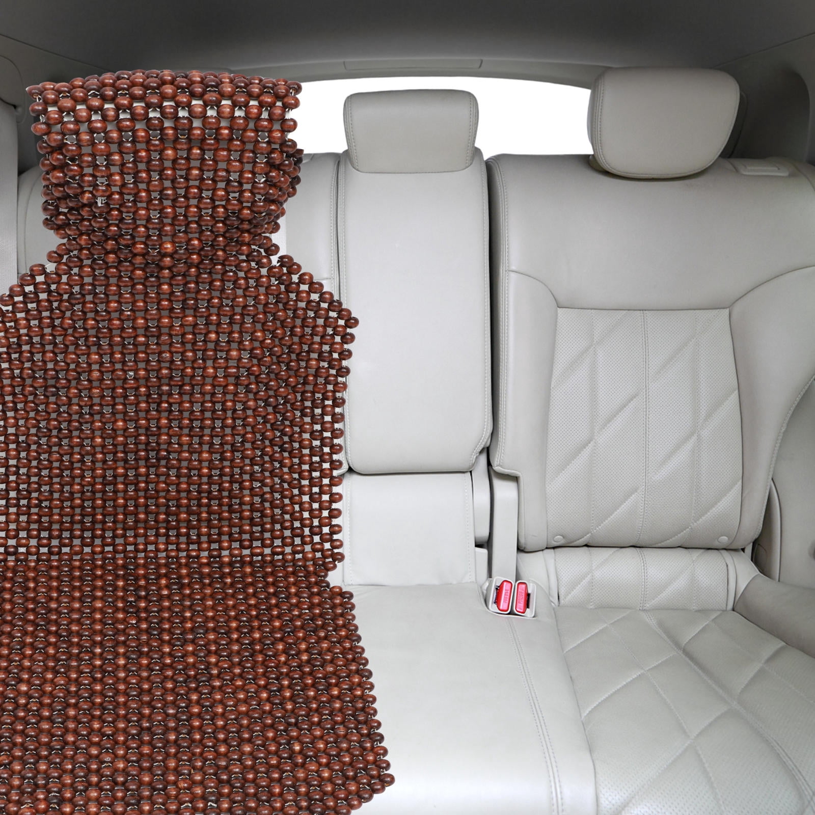 SWETRACE Car Seat Pads Wooden Beads Seat Cushion Breathable Coffee 1 Pc 53.45 x 17.68 x 0.79 inch