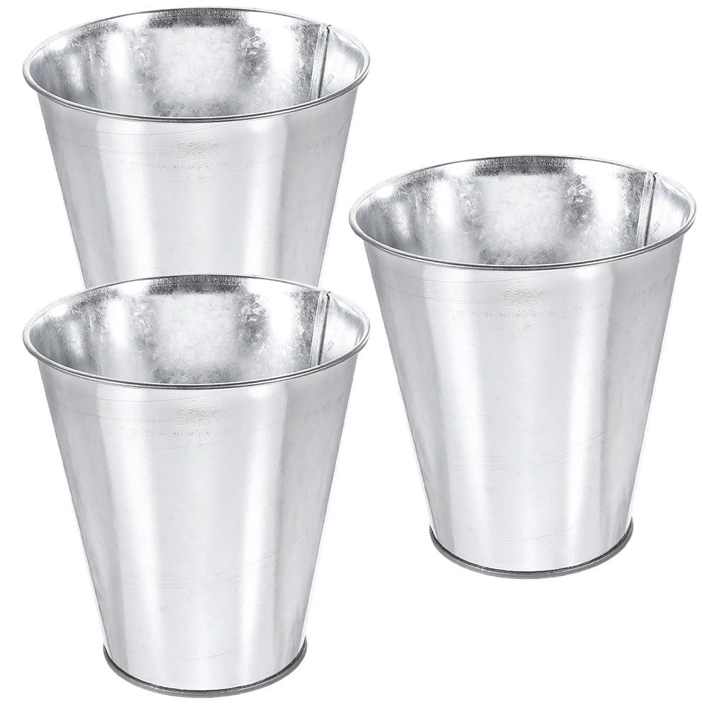SWETRACE 3Pcs Round Silver Flower Bucket for Floral Arrangement 12X5.1in Iron Material SWETRACE 3Pcs Round Silver Flower Bucket for Floral Arrangement 12X5.1in Iron Material