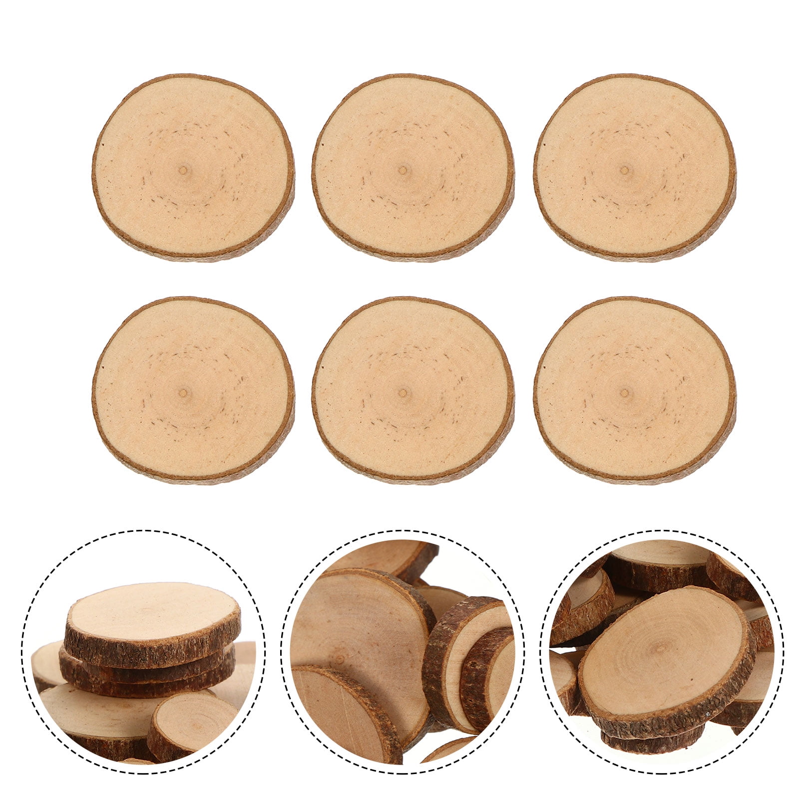 SWETRACE 1 Set Diy Wood Slices for Wedding Decorations Light Brown Round Bark Shapes Smooth Surface SWETRACE 1 Set Diy Wood Slices for Wedding Decorations Light Brown Round Bark Shapes Smooth Surface