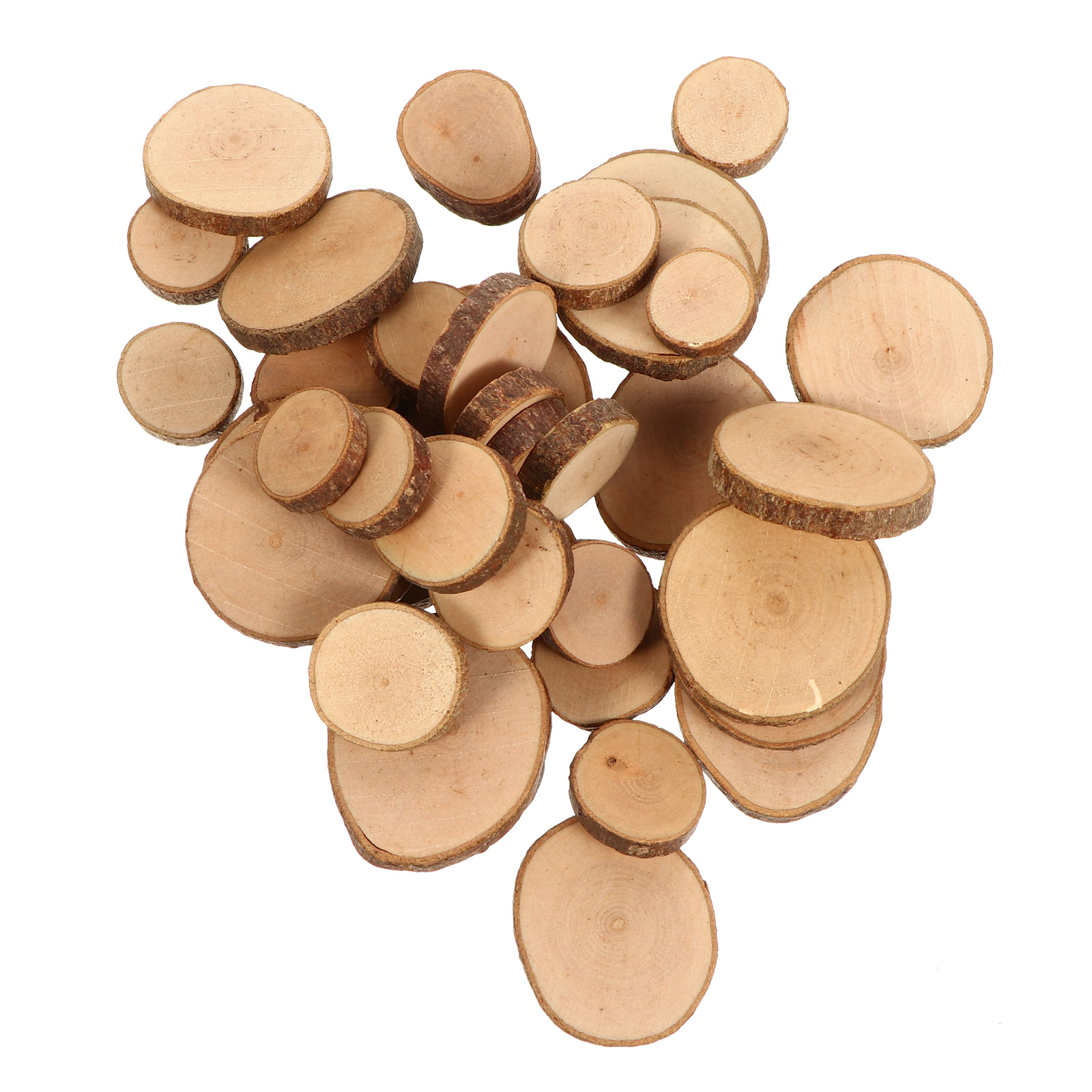 SWETRACE 1 Set Diy Wood Slices for Wedding Decorations Light Brown Round Bark Shapes Smooth Surface